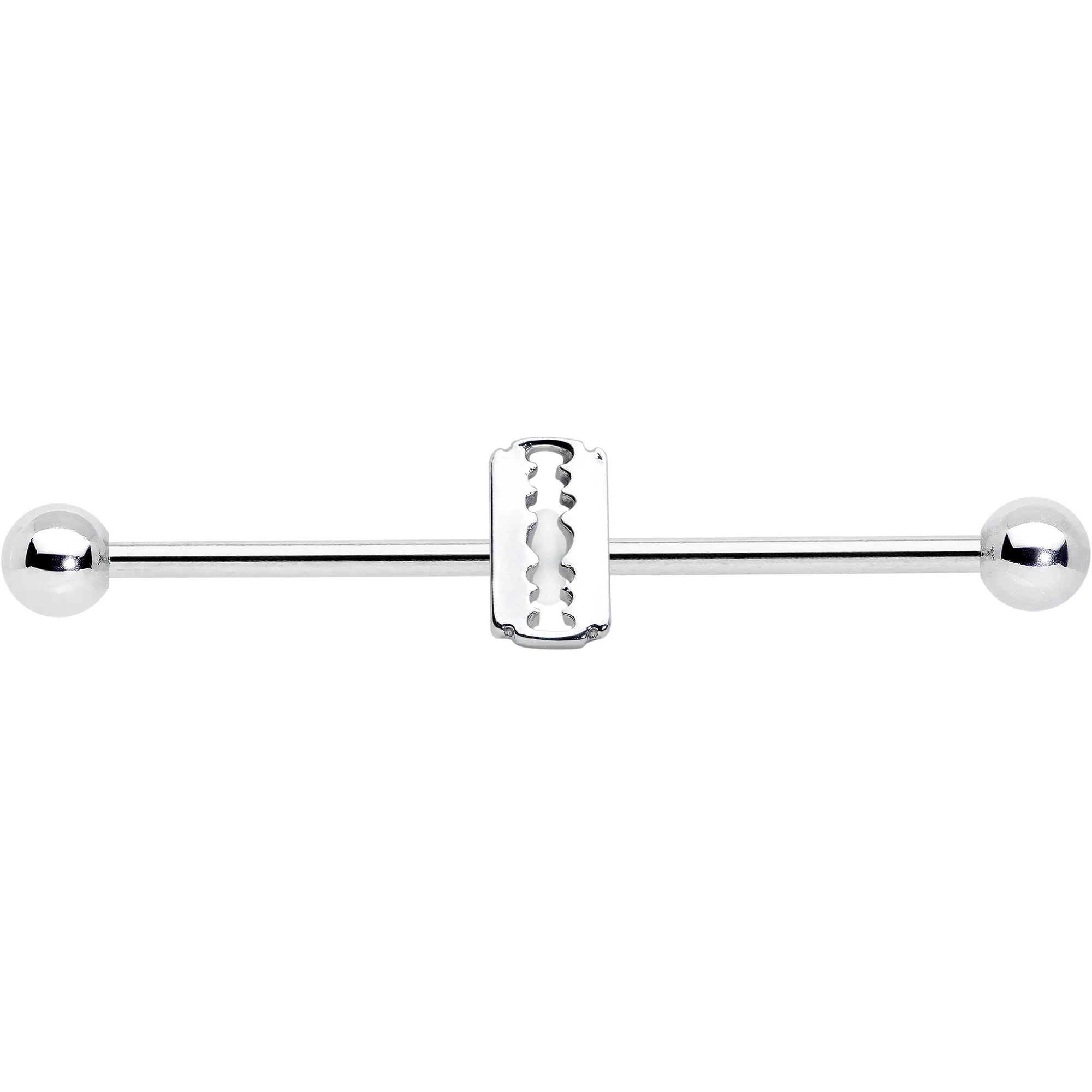 14G Razor Blade Industrial Barbell 38mm - Image 2