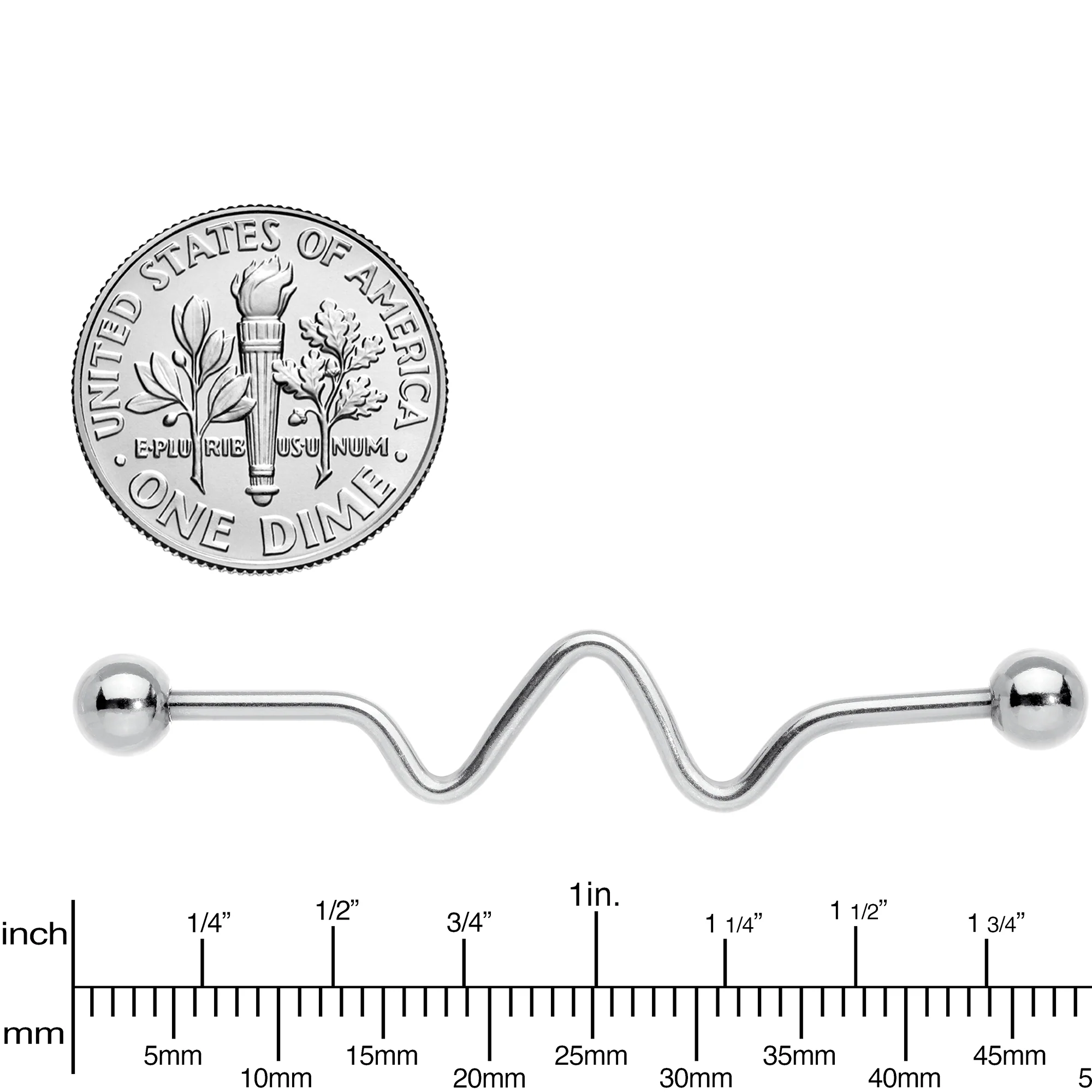 14G Spiral Center Project Barbell 40mm - Image 4