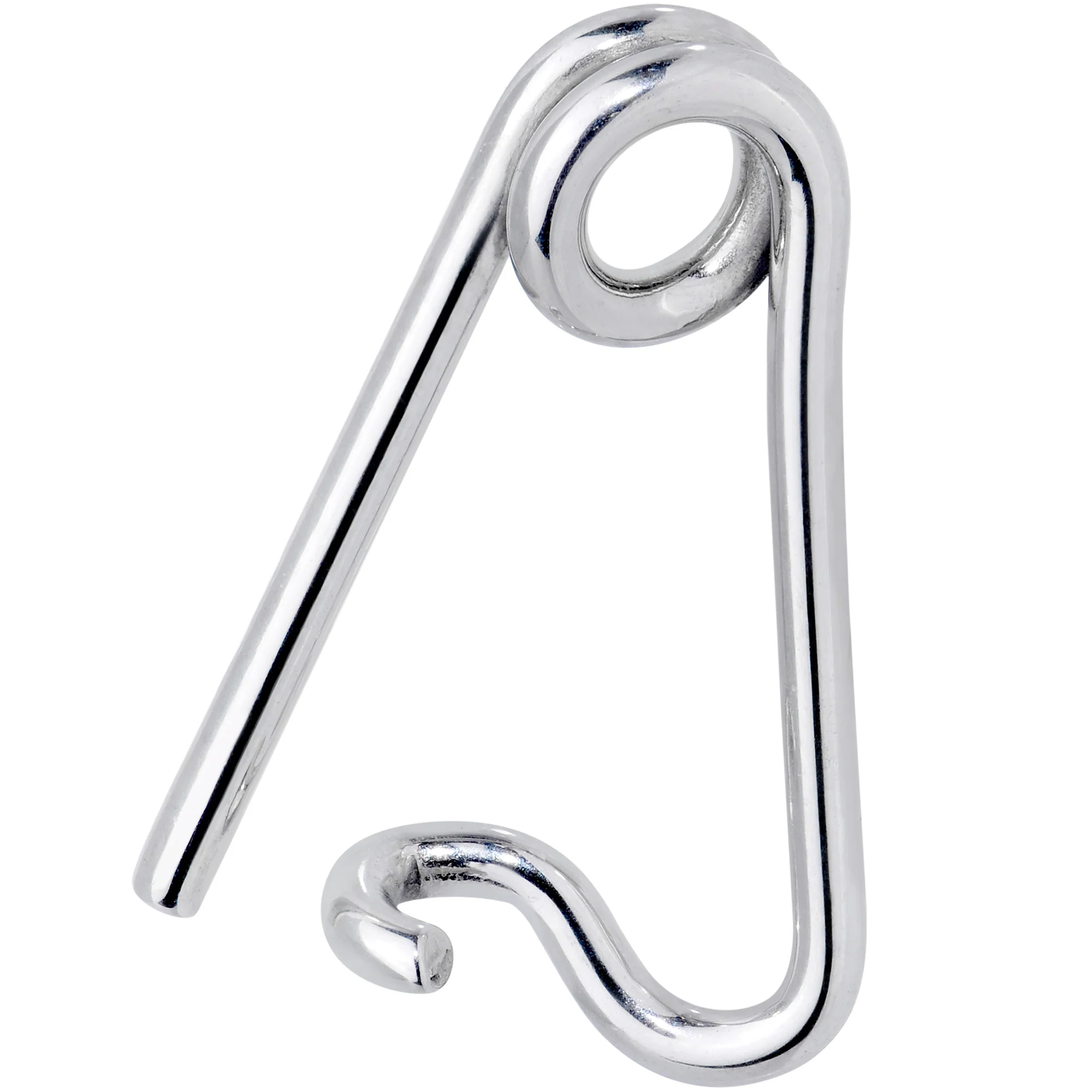 14G Surgical Steel Safety Pin Taper Earring - Image 2