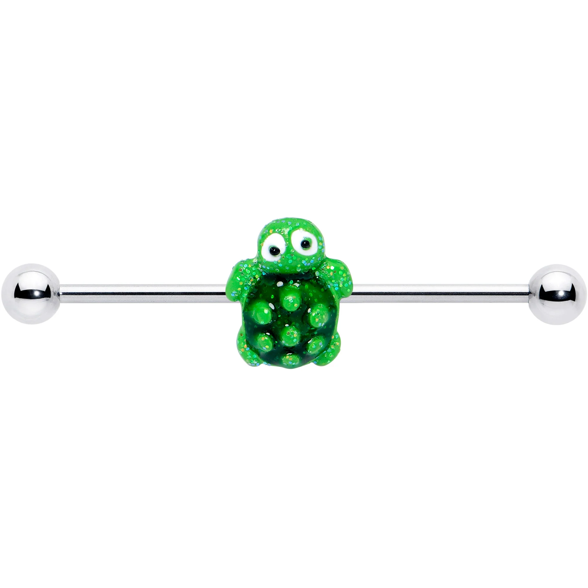 14G Texture Turtle Industrial Barbell 38mm - Image 2