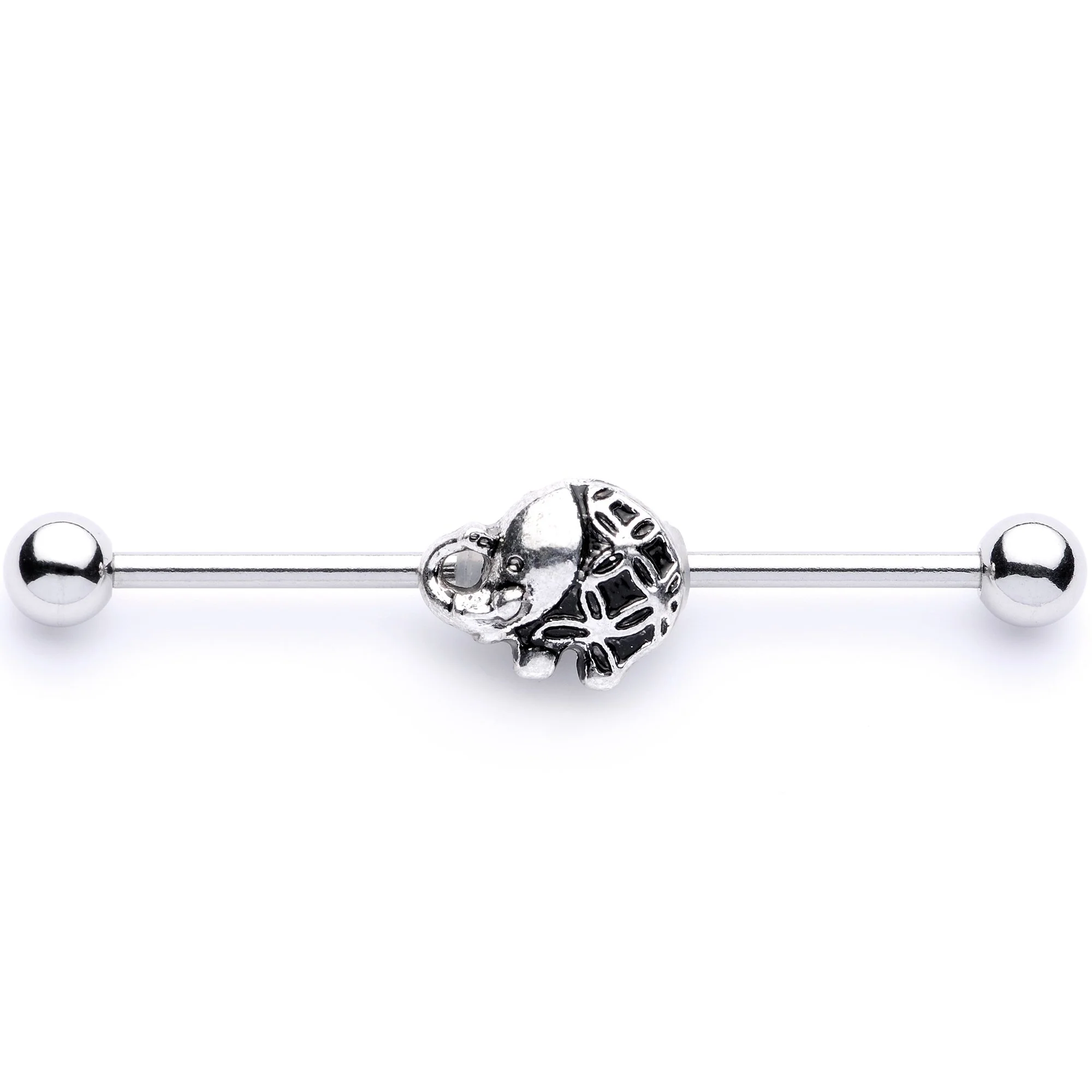 14G Whimsical Round Elephant Industrial Barbell 38mm - Image 2
