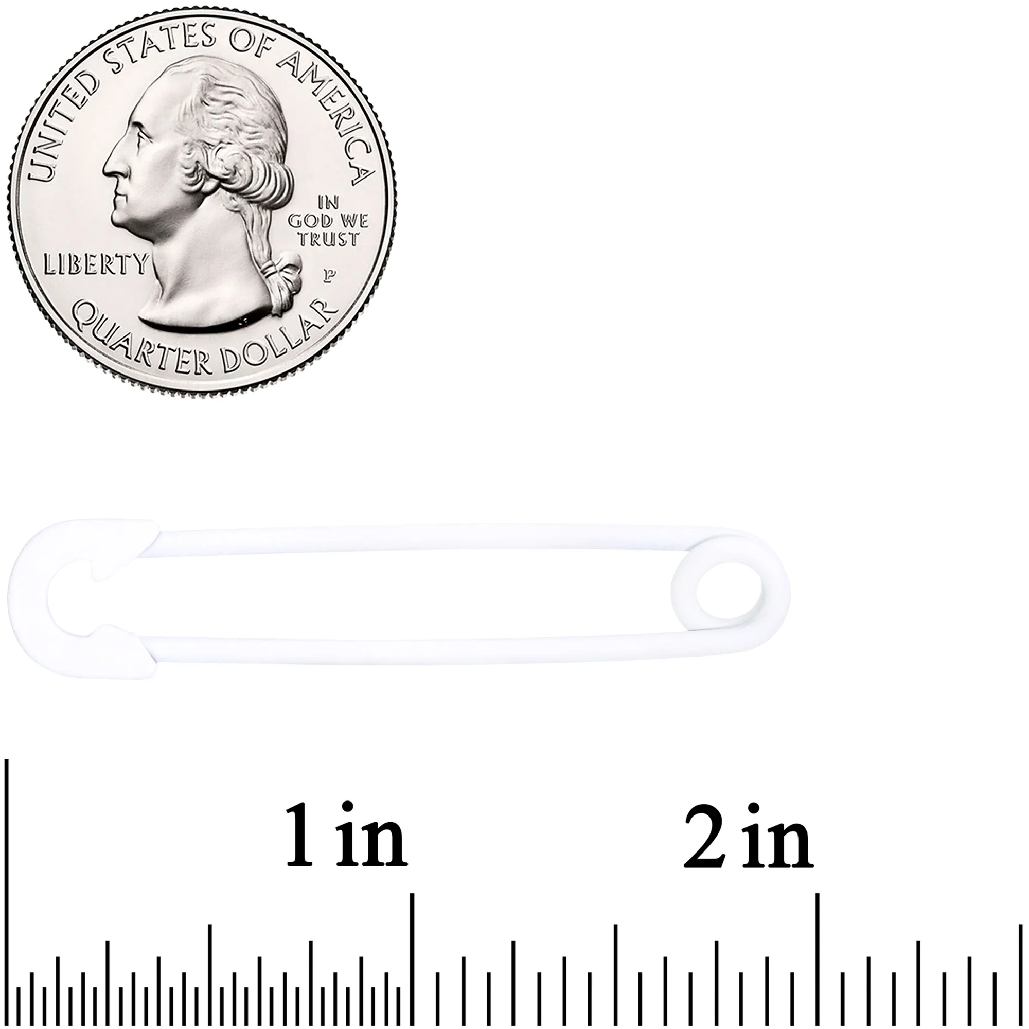 14G White Matte Punk Rock Safety Pin Industrial Barbell 38mm - Image 3