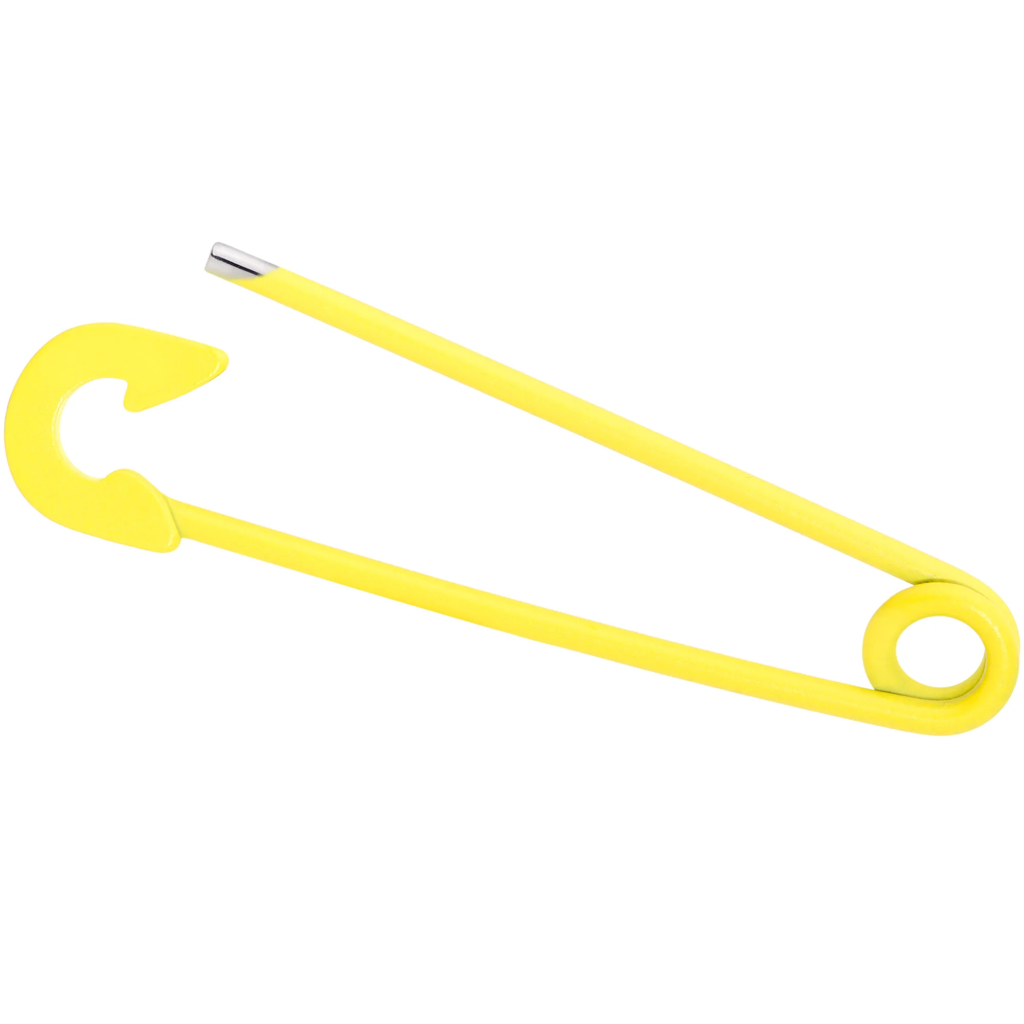 14G Yellow Matte Punk Rock Safety Pin Industrial Barbell 38mm - Image 2