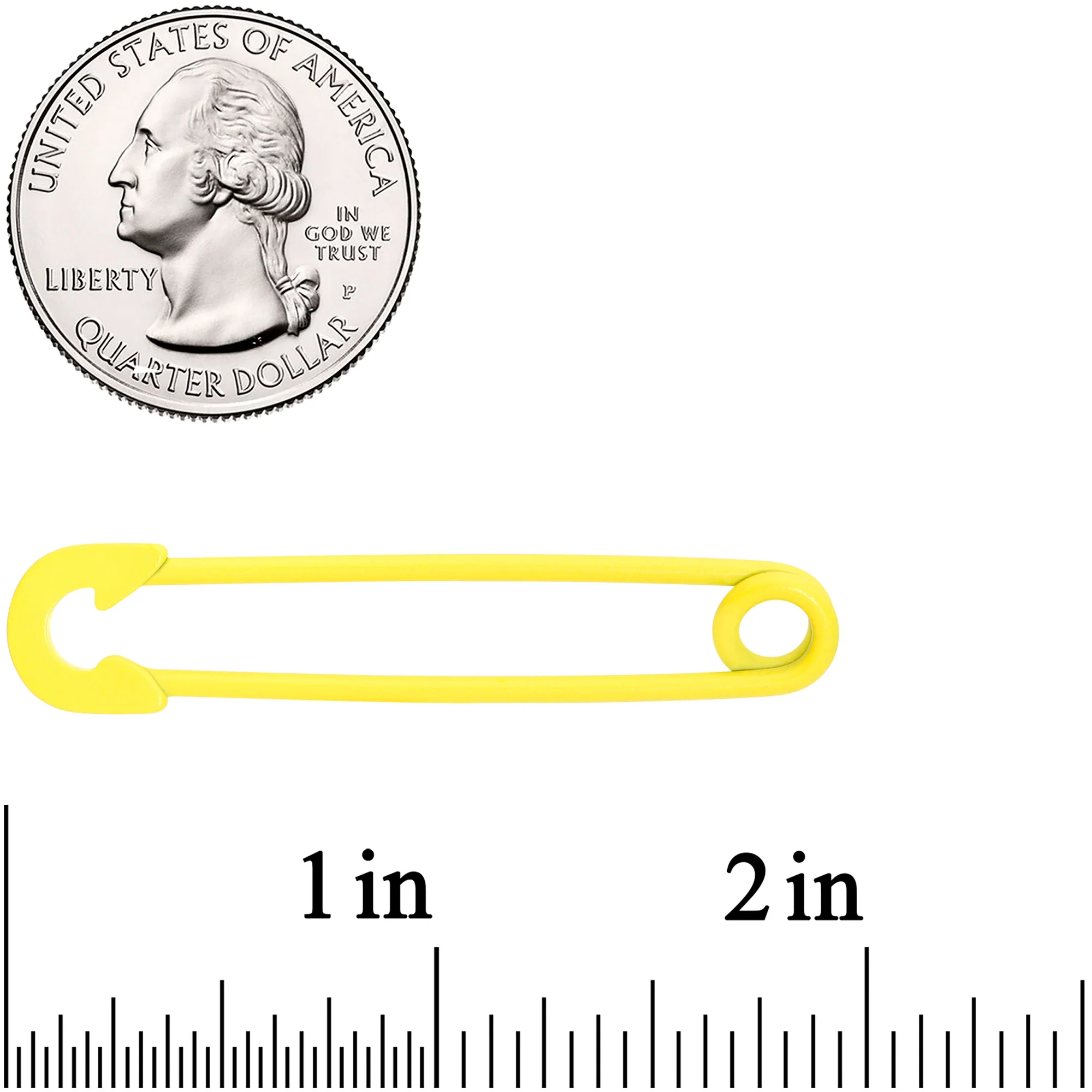 14G Yellow Matte Punk Rock Safety Pin Industrial Barbell 38mm - Image 3