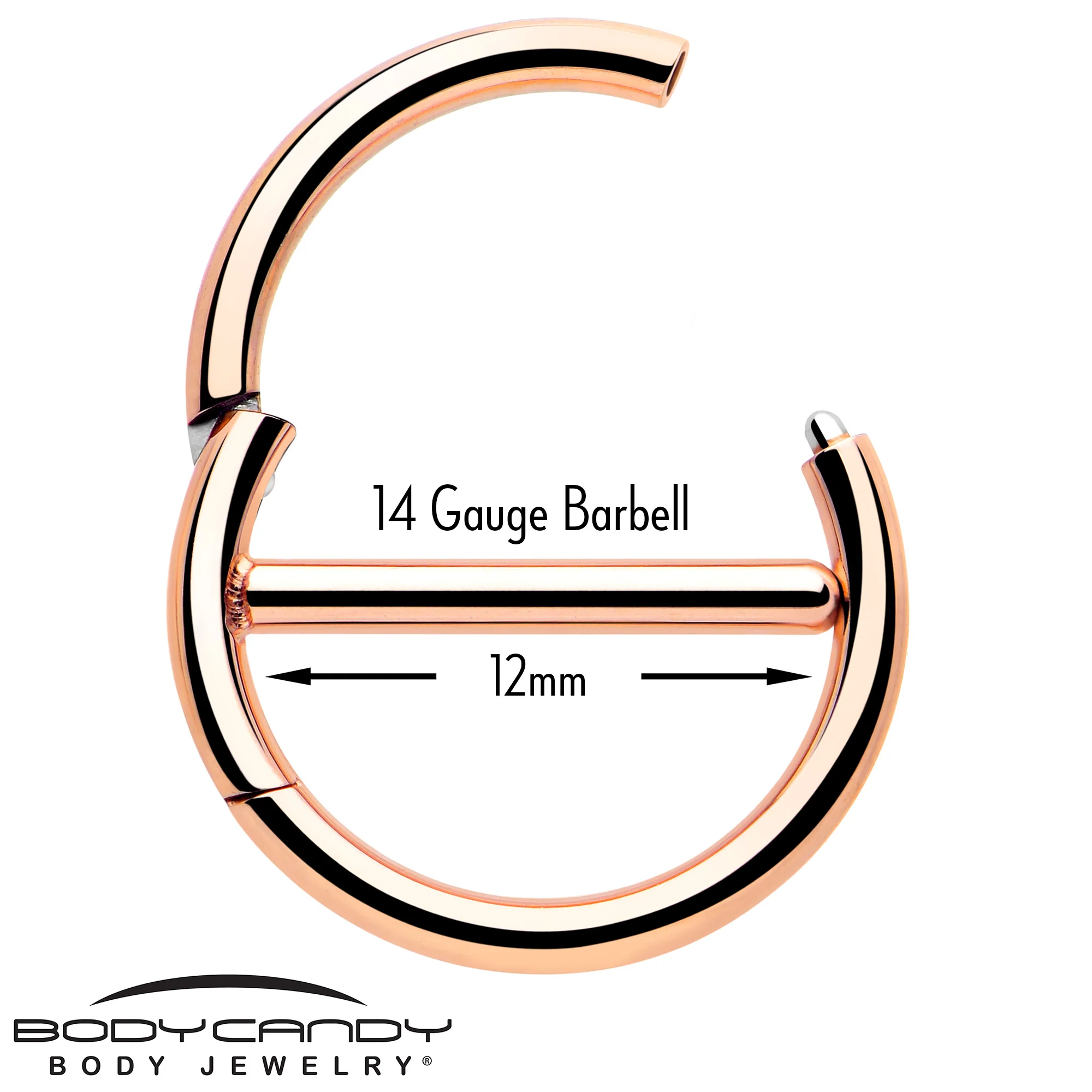 14G 1/2 Rose Gold Tone Dual Hinge Nipple Shield Set - Image 4