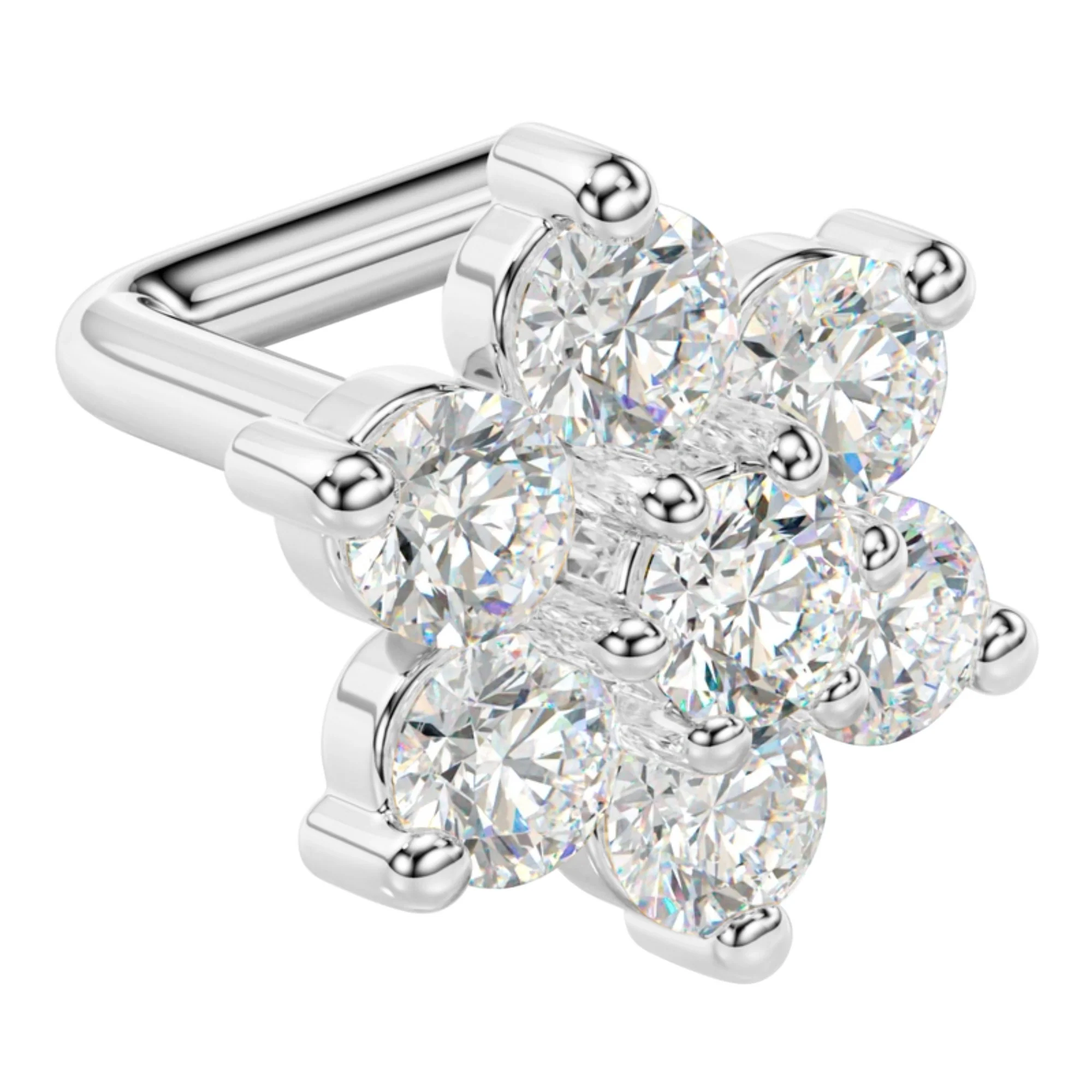14K Gold Nose Ring with Customizable Flower - Image 4