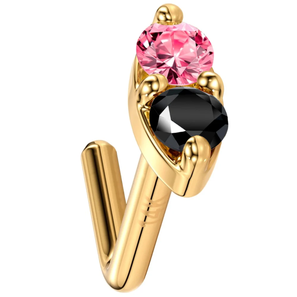14K Gold Nose Ring with Customizable Marquise - Image 6