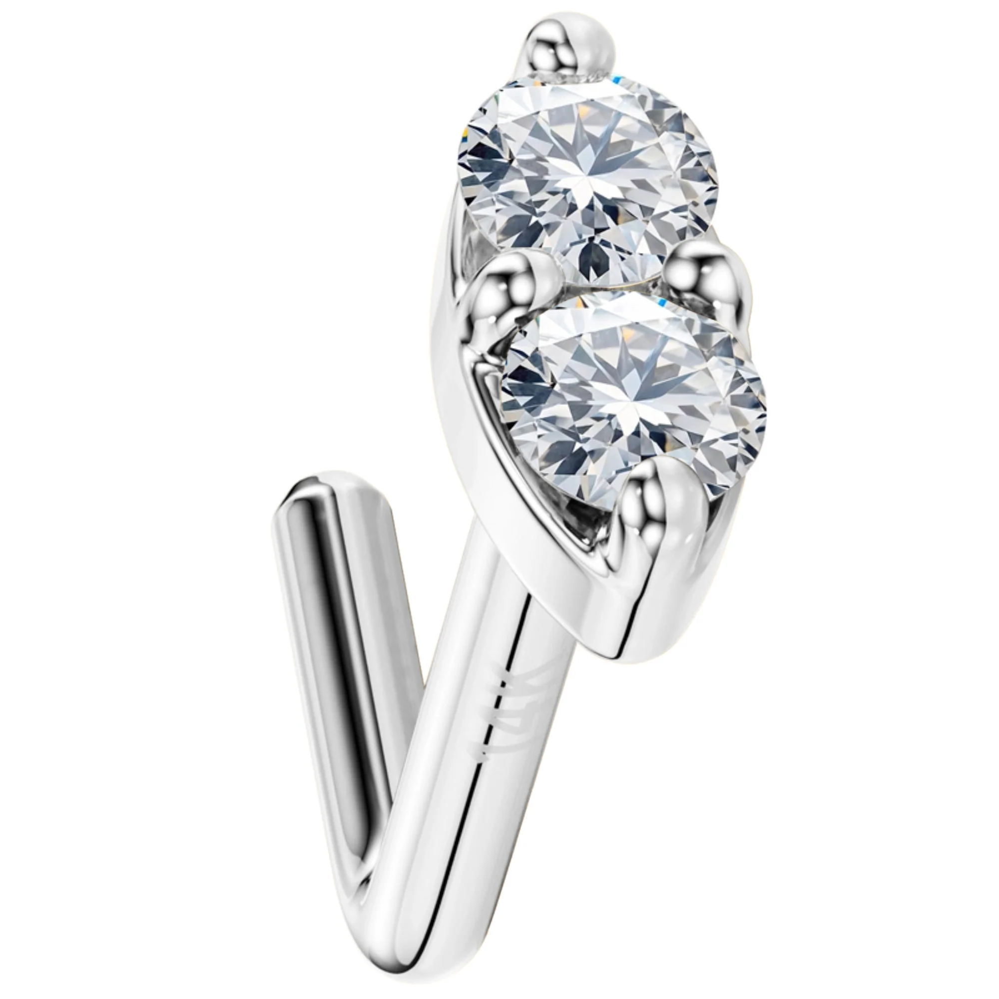 14K Gold Nose Ring with Customizable Marquise - Image 7