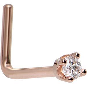 14k Rose Gold 2mm Lab Grown Diamond Nose Ring - Image 5