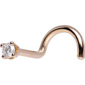 14k Rose Gold 2mm Moissanite Nose Ring - Image 3