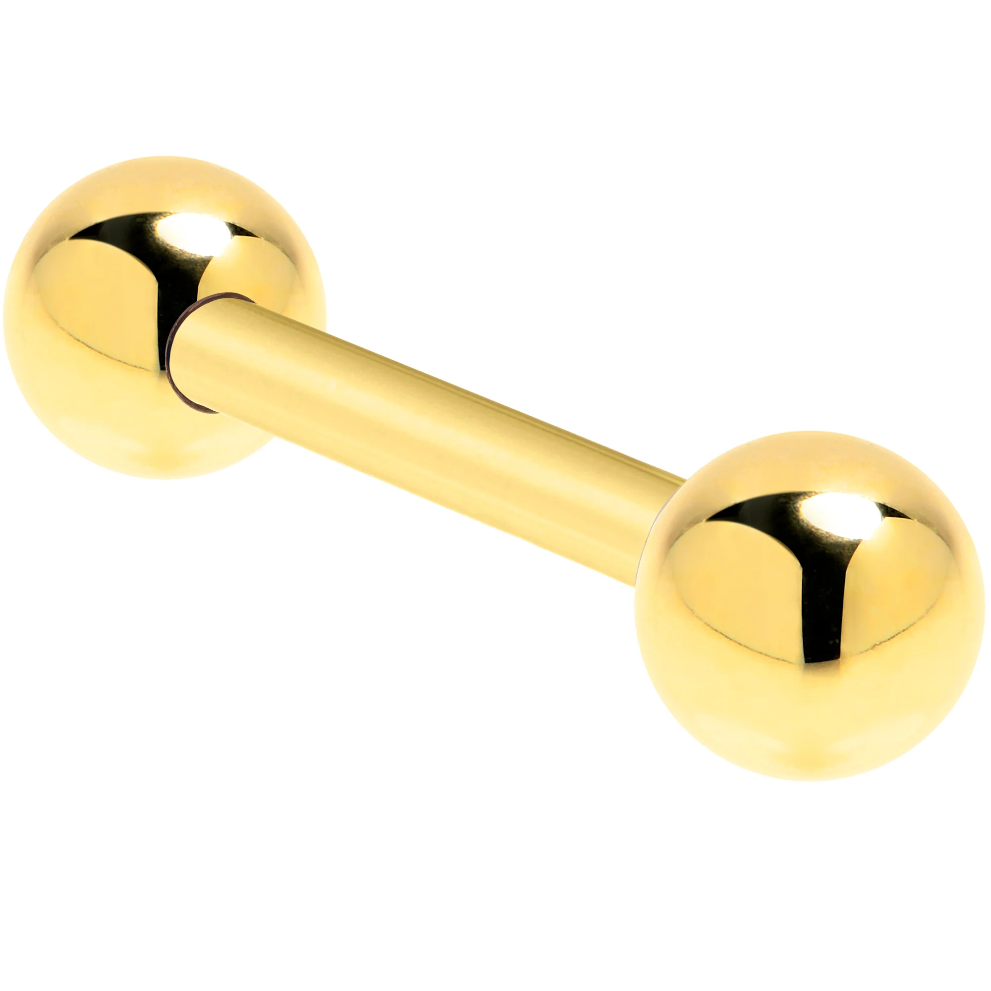 14k Solid Gold Ball Internally Threaded Barbell Tongue Ring - Image 8