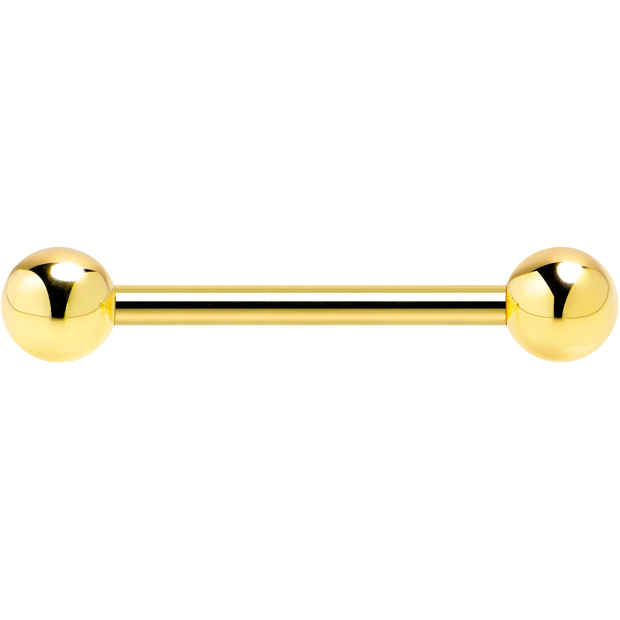 14k Solid Gold Ball Internally Threaded Barbell Tongue Ring - Image 9