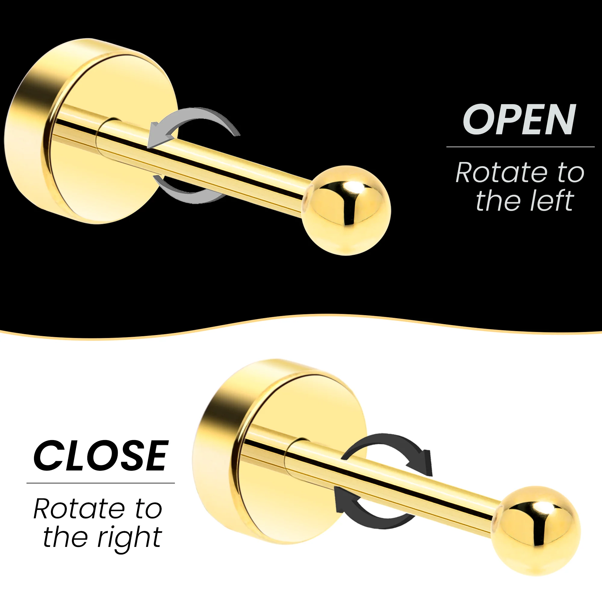 14k Yellow Gold Plated 2mm Ball Flat Back Stud Earrings - 1 Pair - Image 4