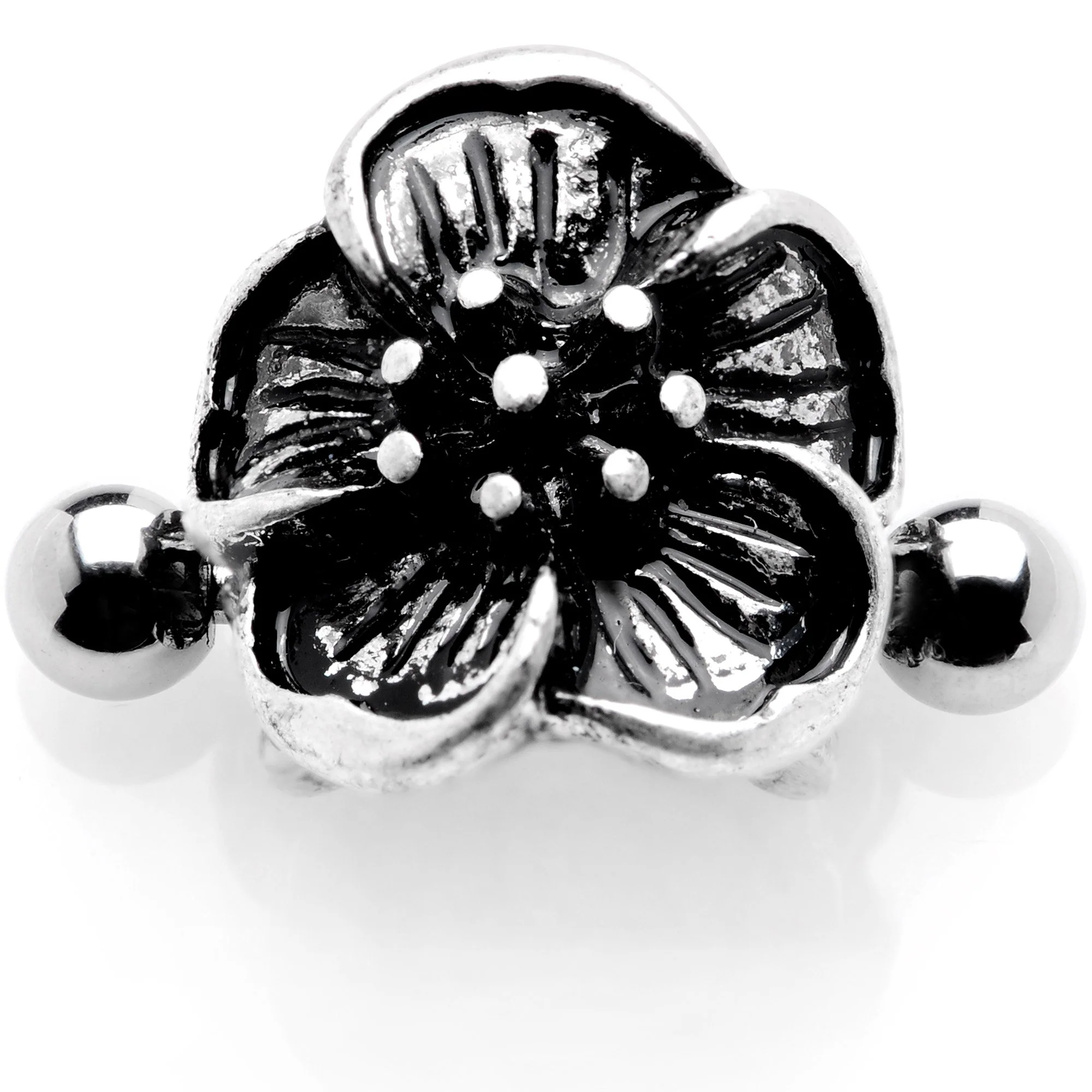 16G 1/2 Blooming Tropical Flower Cuff Cartilage Earring