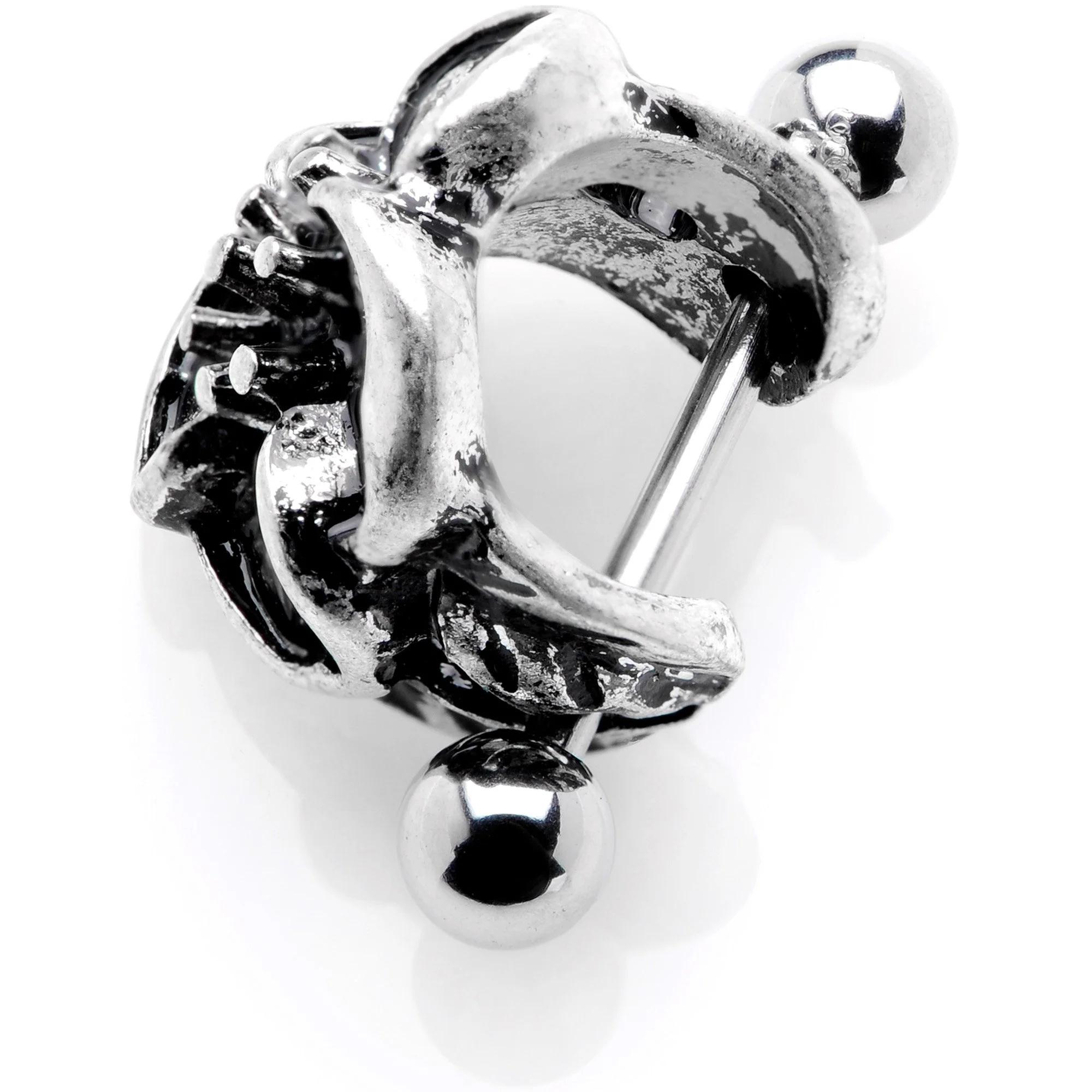 16G 1/2 Blooming Tropical Flower Cuff Cartilage Earring - Image 3