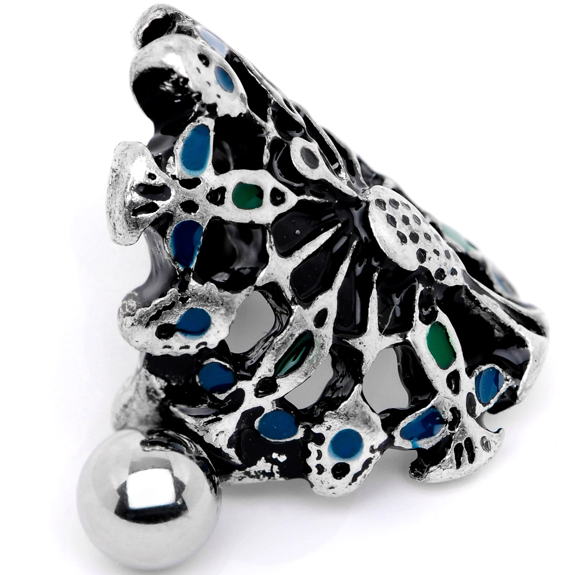 16G 1/2 Crazy Thanksgiving Turkey Cuff Cartilage Earring - Image 2