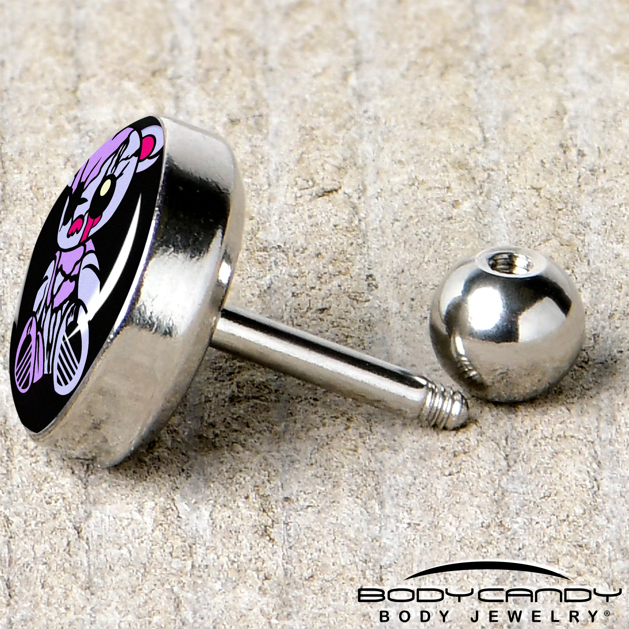 16G 1/4 Attitude Teddy Bear Tragus Cartilage Earring by Onyx O - Image 5