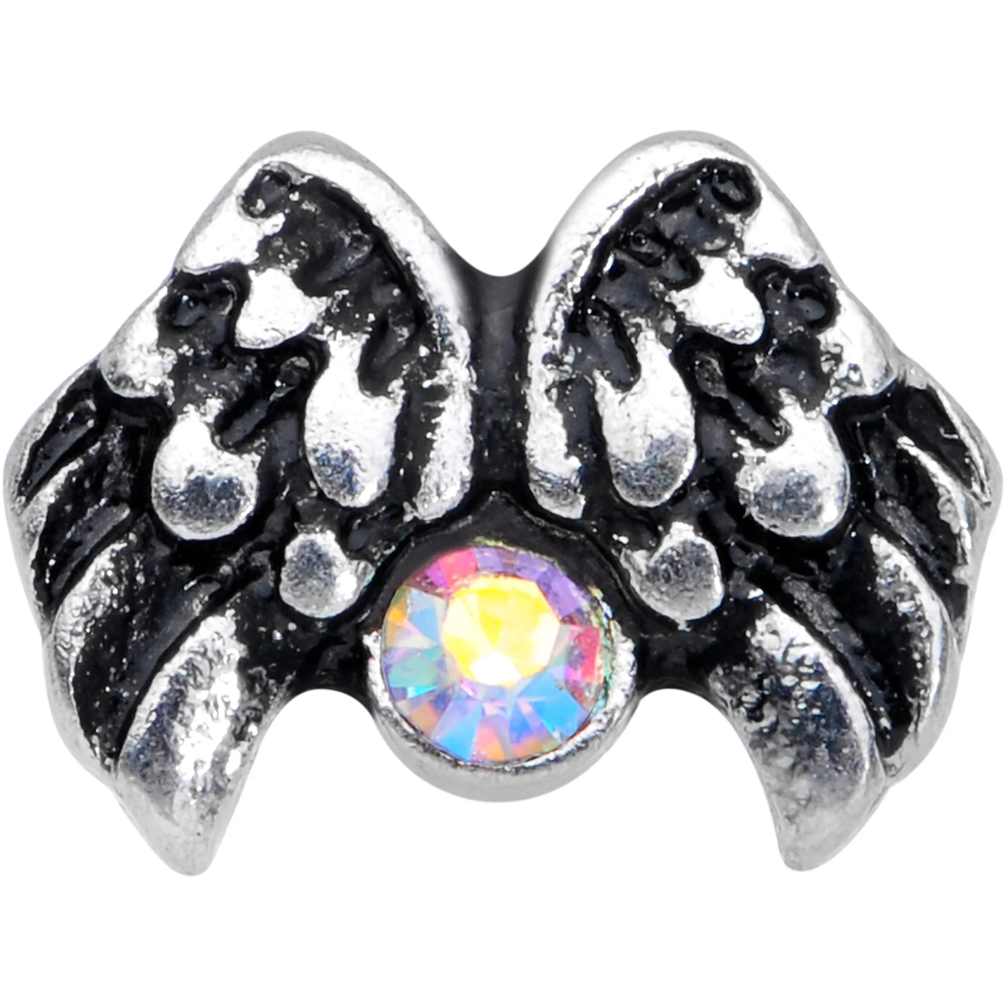 16G 1/4 Aurora Gem Angel Wings Cartilage Tragus Earring - Image 2