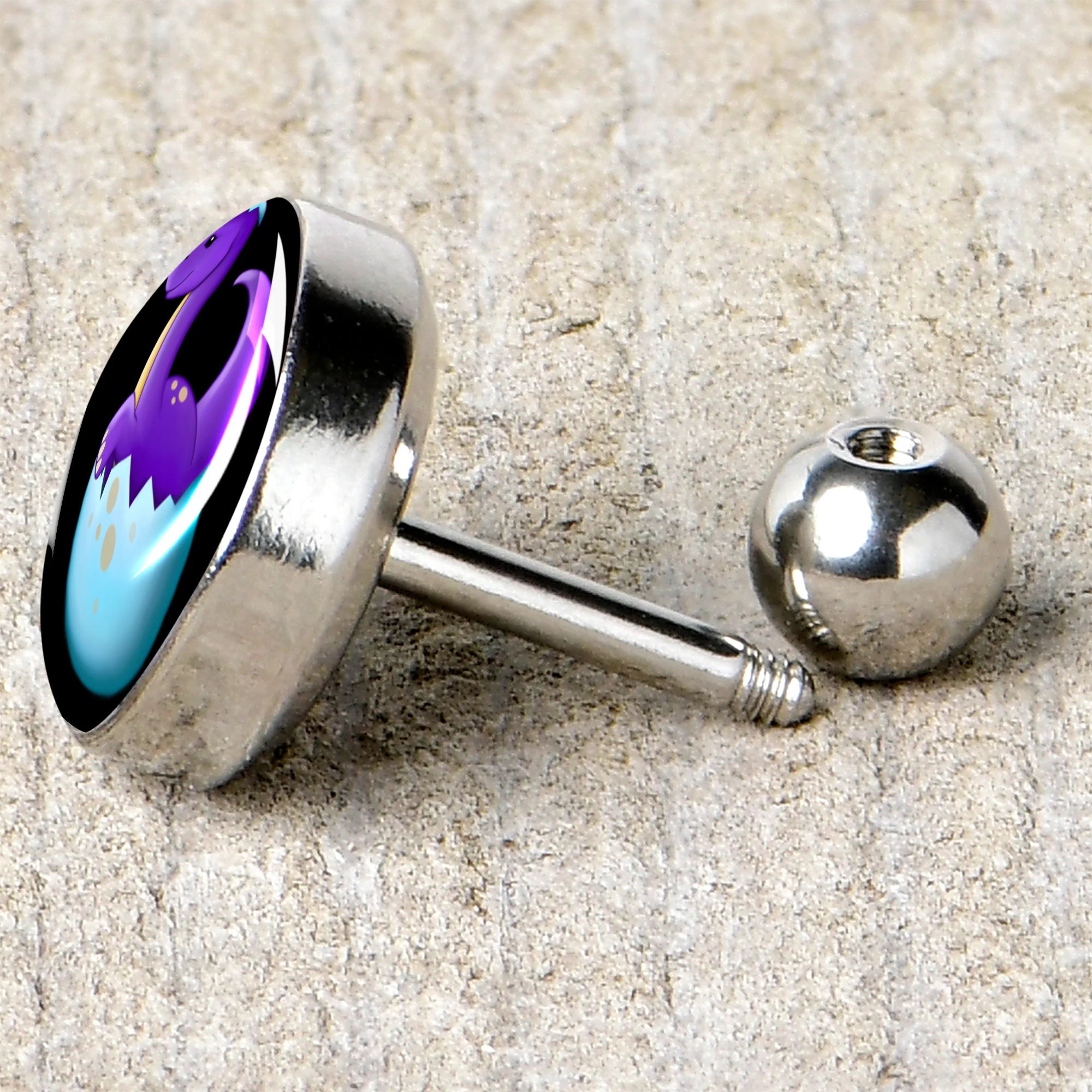 16G 1/4 Baby Dinosaur Cartilage Tragus Earring by Onyx O - Image 5