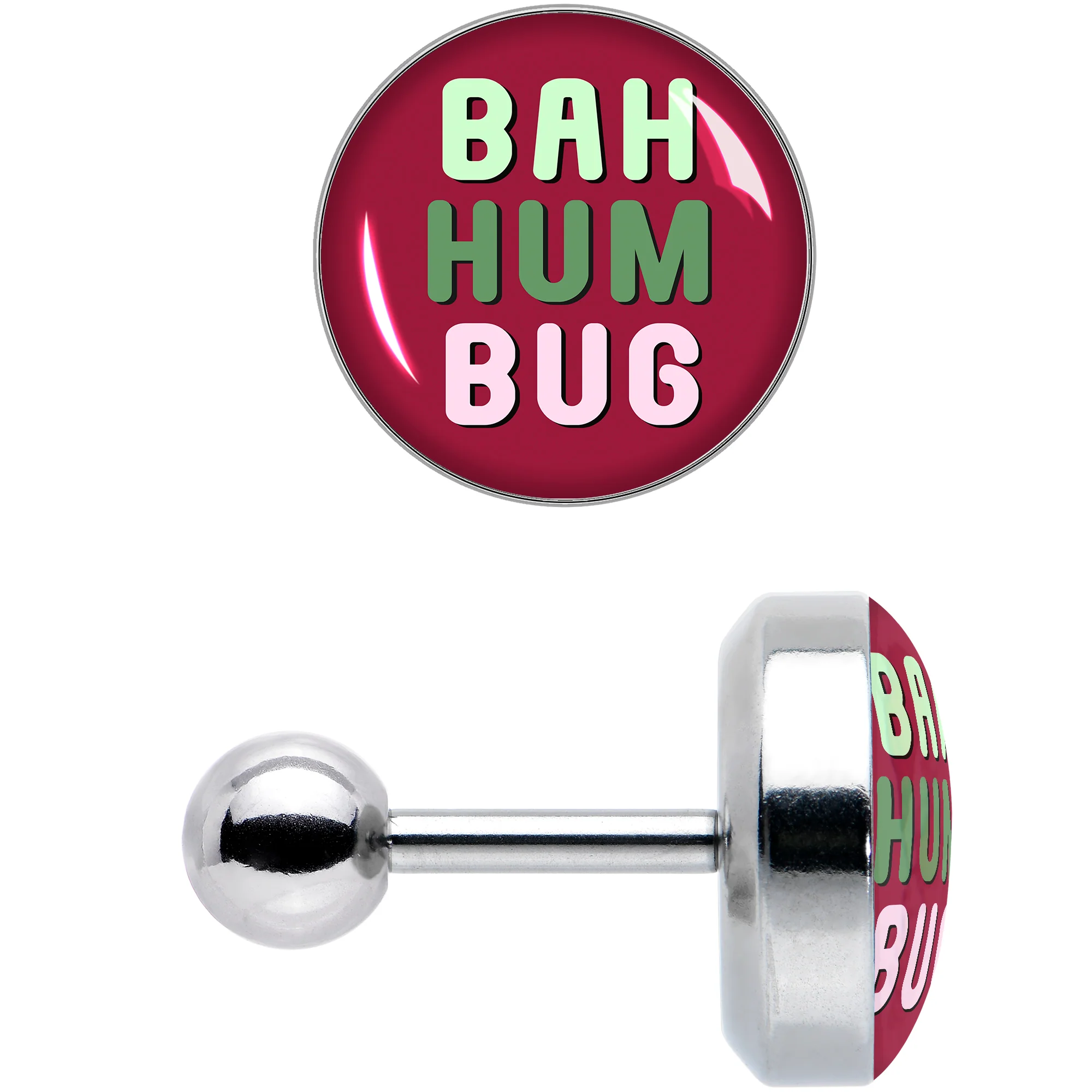 16G 1/4 Bah Humbug Holiday Grouch Tragus Cartilage Earring by Onyx O - Image 8