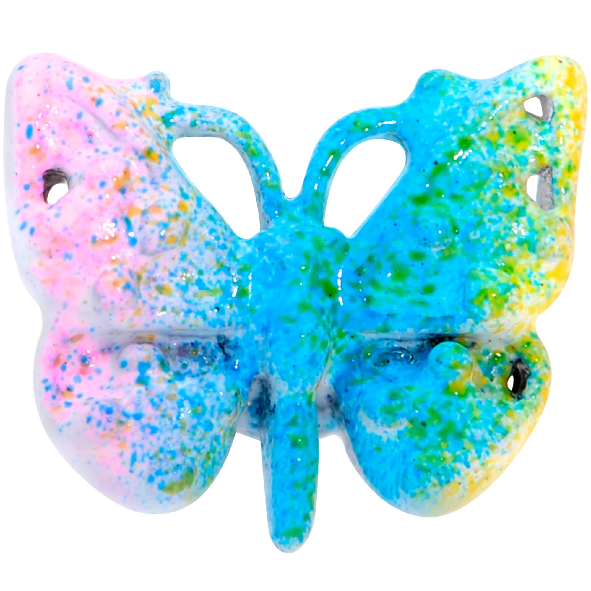 16G 1/4 Baroque Rainbow Butterfly Cartilage Tragus Earring - Image 2