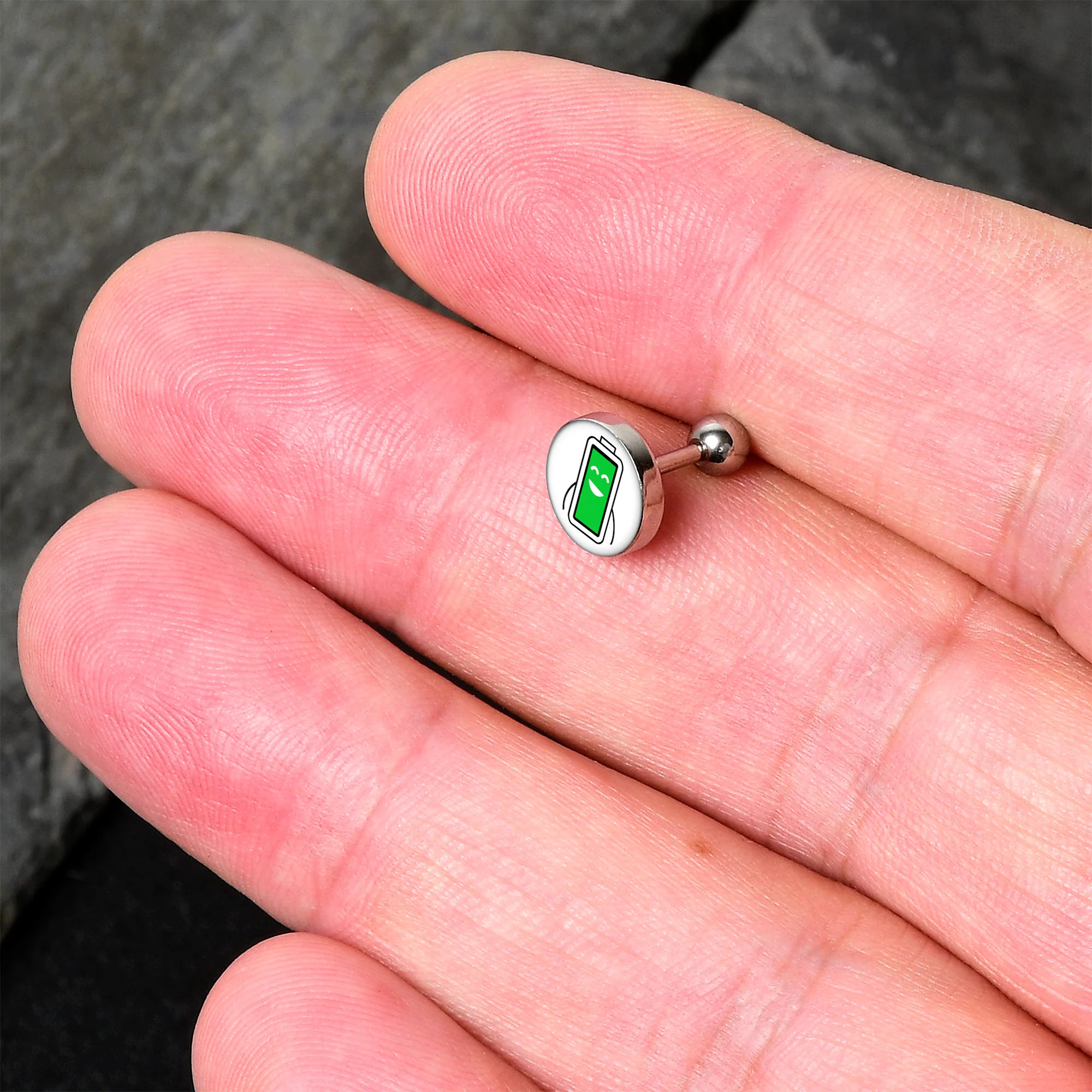 16G 1/4 Battery Full Cartilage Tragus Earring by Onyx O - Image 2