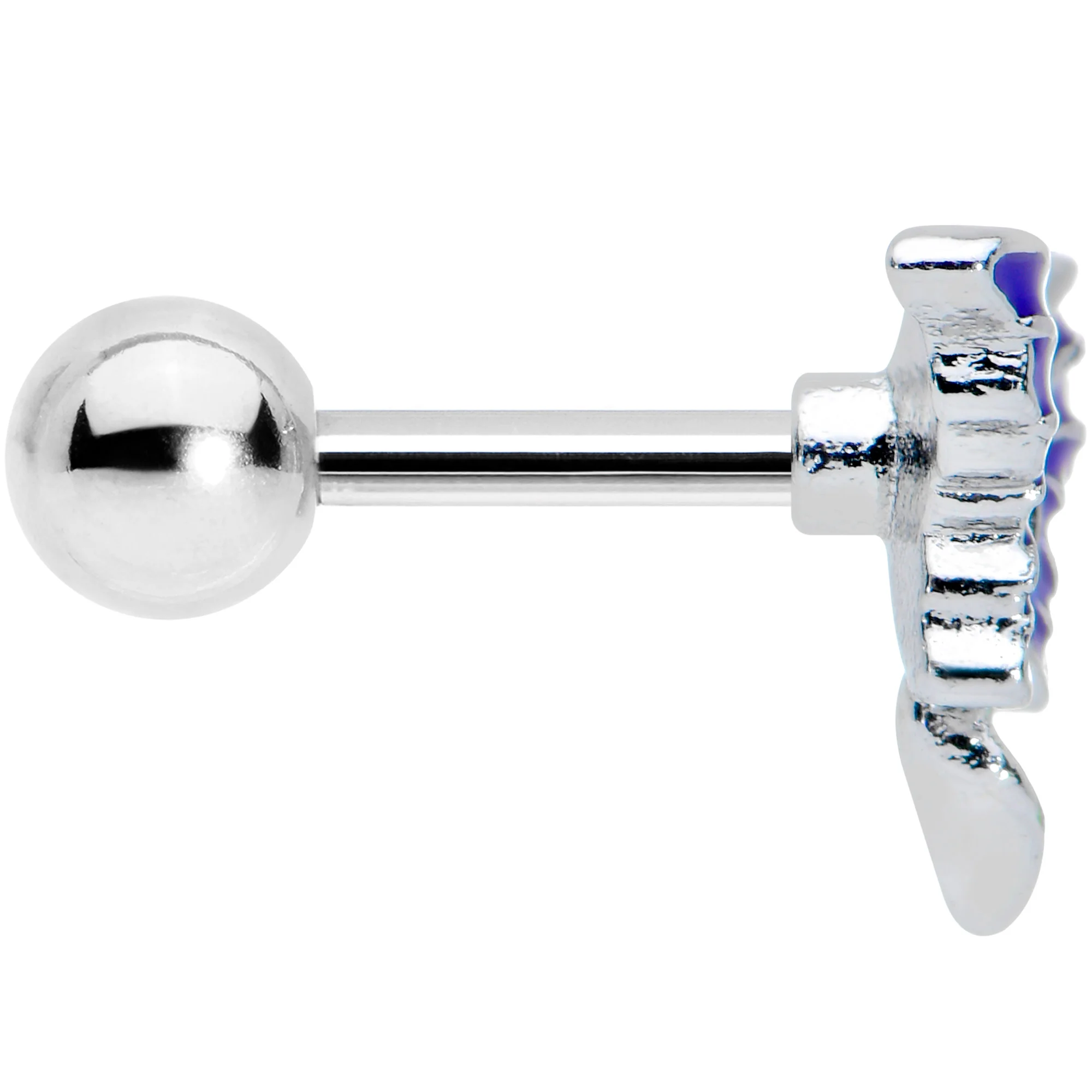 16G 1/4 Beautiful Blue Butterfly Cartilage Tragus Earring - Image 3