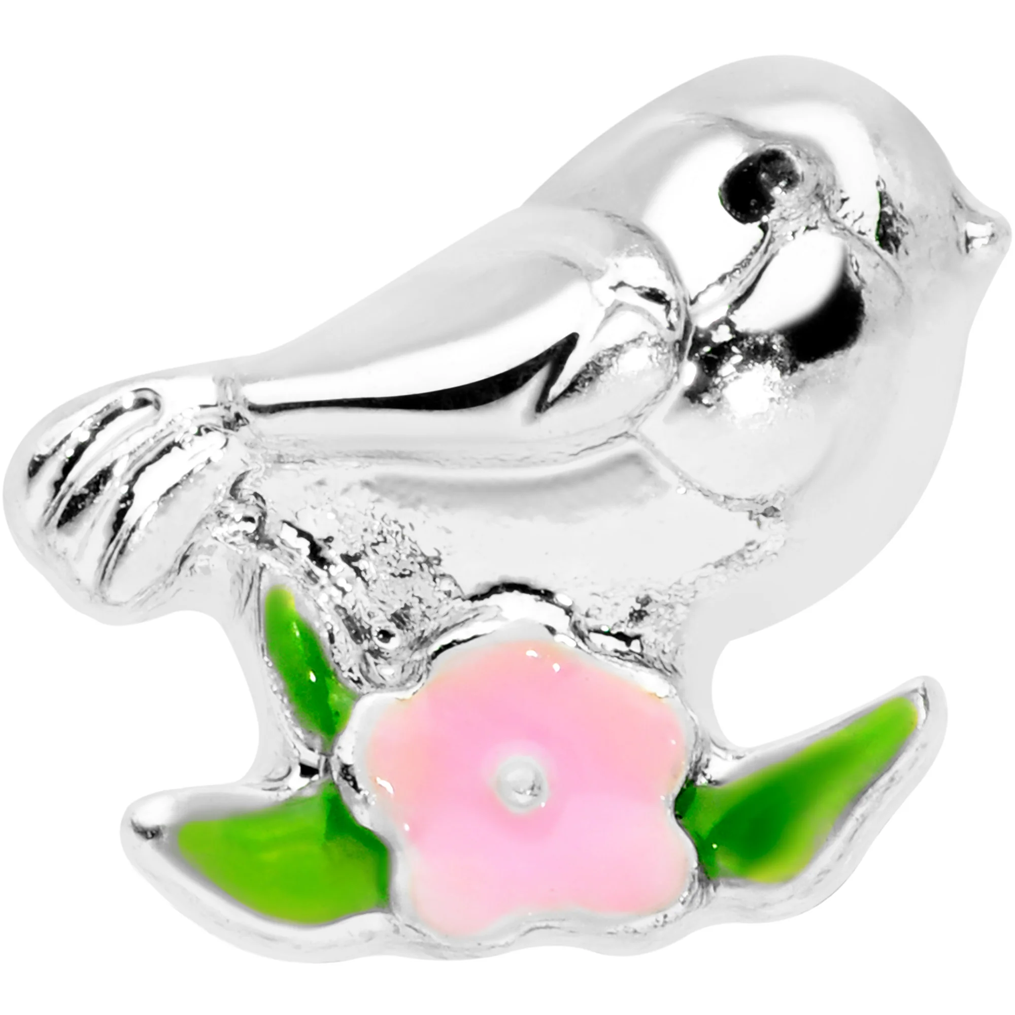 16G 1/4 Bird Pink Flower Cartilage Tragus - Image 2