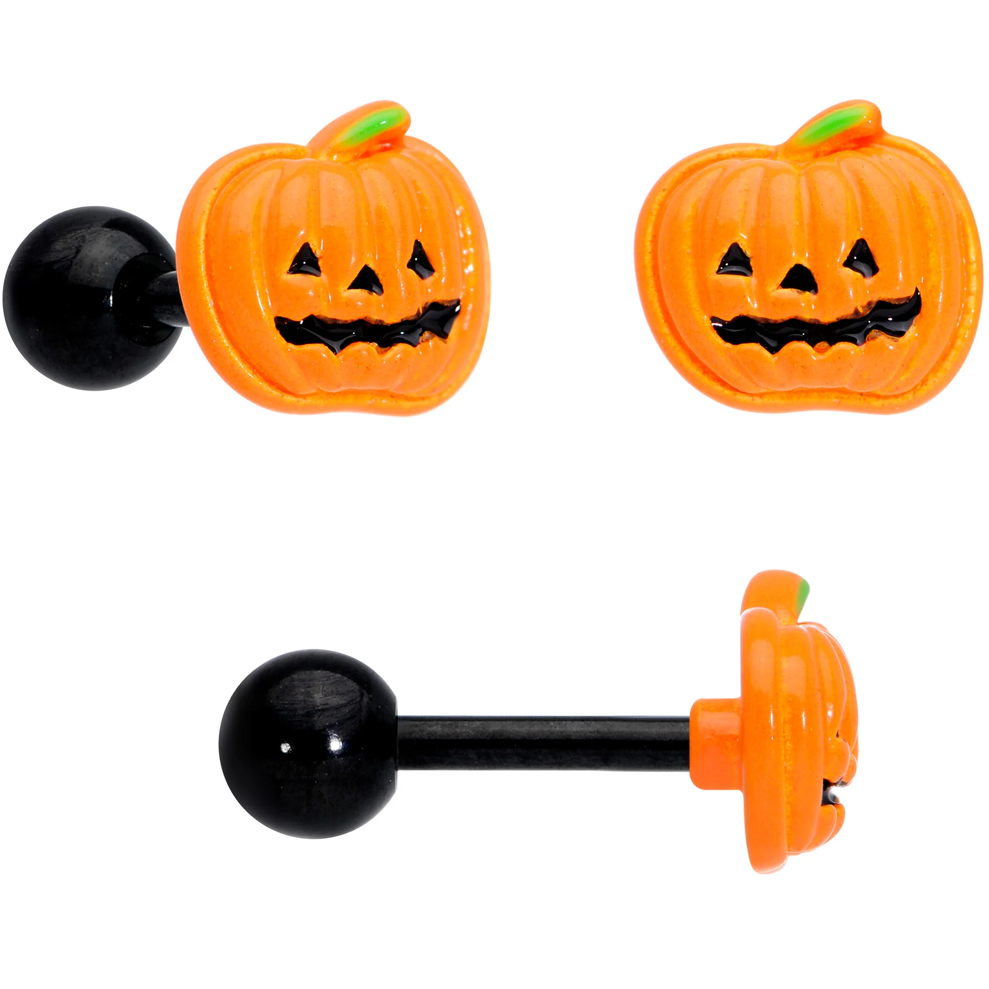 16G 1/4 Black Bat Ghost Halloween Cartilage Tragus Set of 3 - Image 2