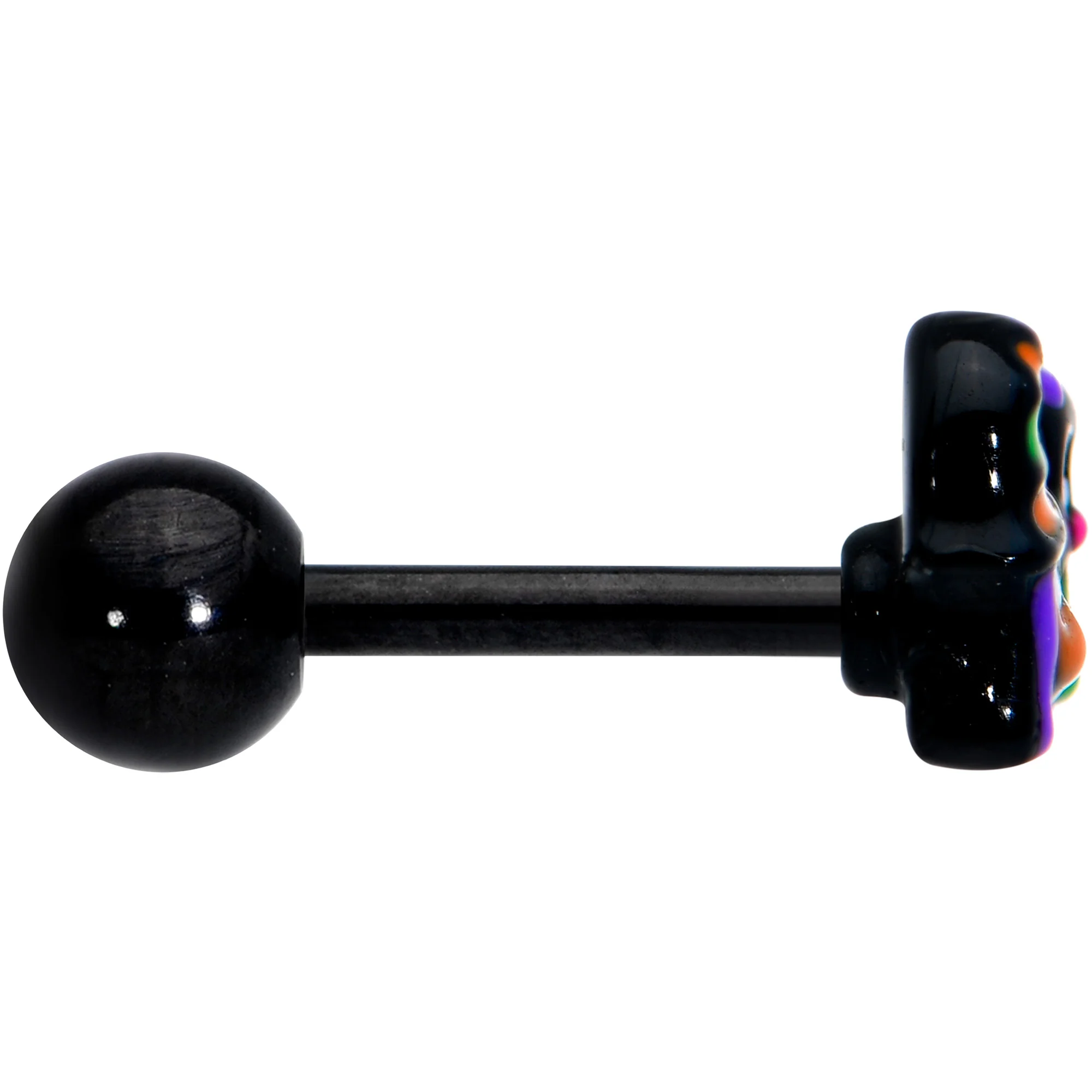 16G 1/4 Black Boo Party Halloween Cartilage Tragus Earring - Image 3