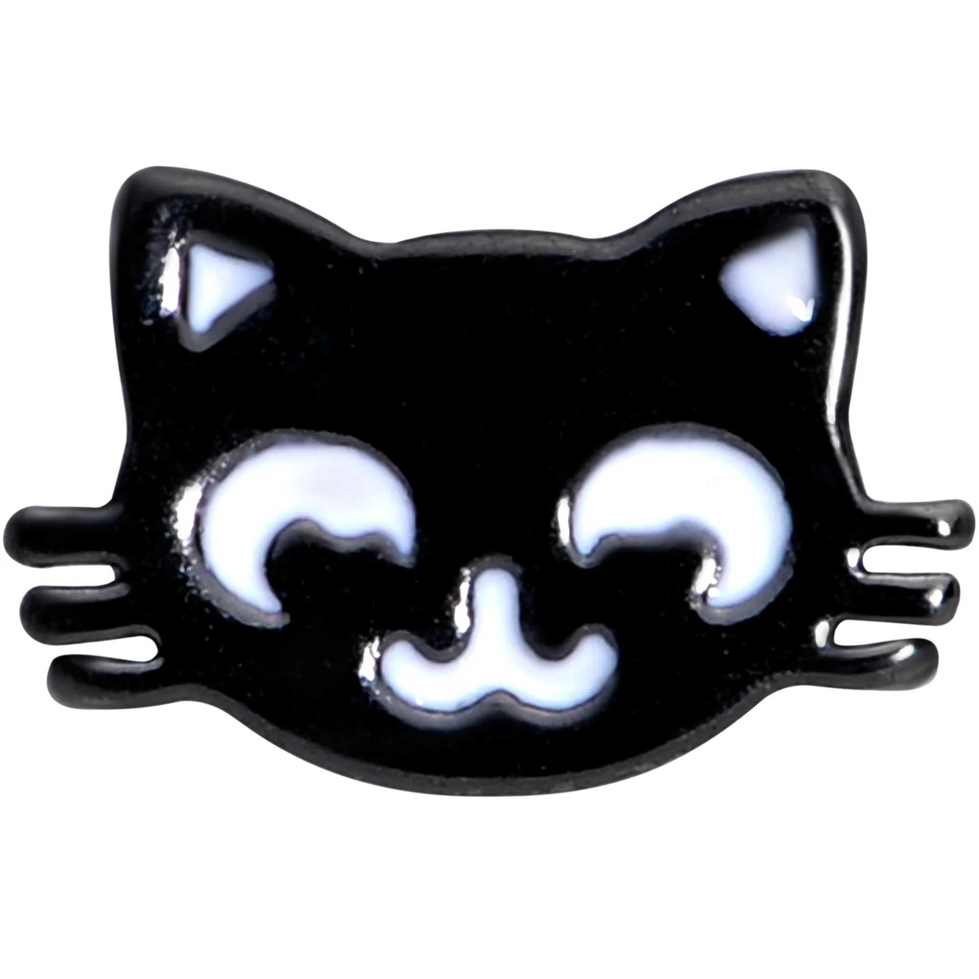 16G 1/4 Black Cat Mouse Halloween Cartilage Tragus Earring - Image 2