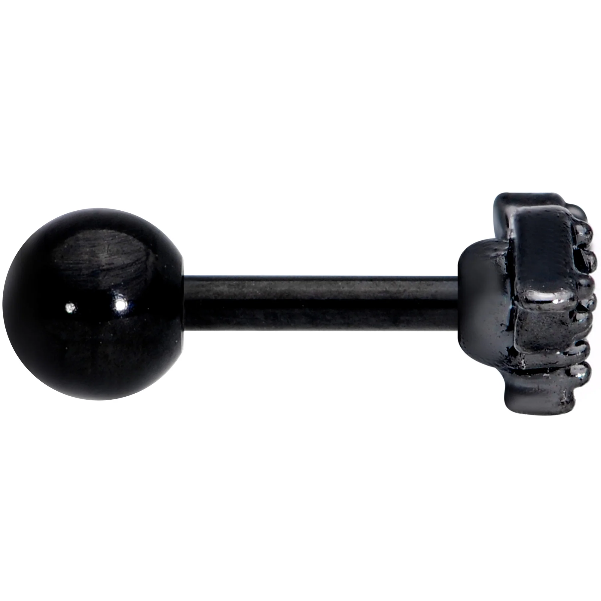 16G 1/4 Black Gem Black Bat Halloween Cartilage Tragus Earring - Image 3