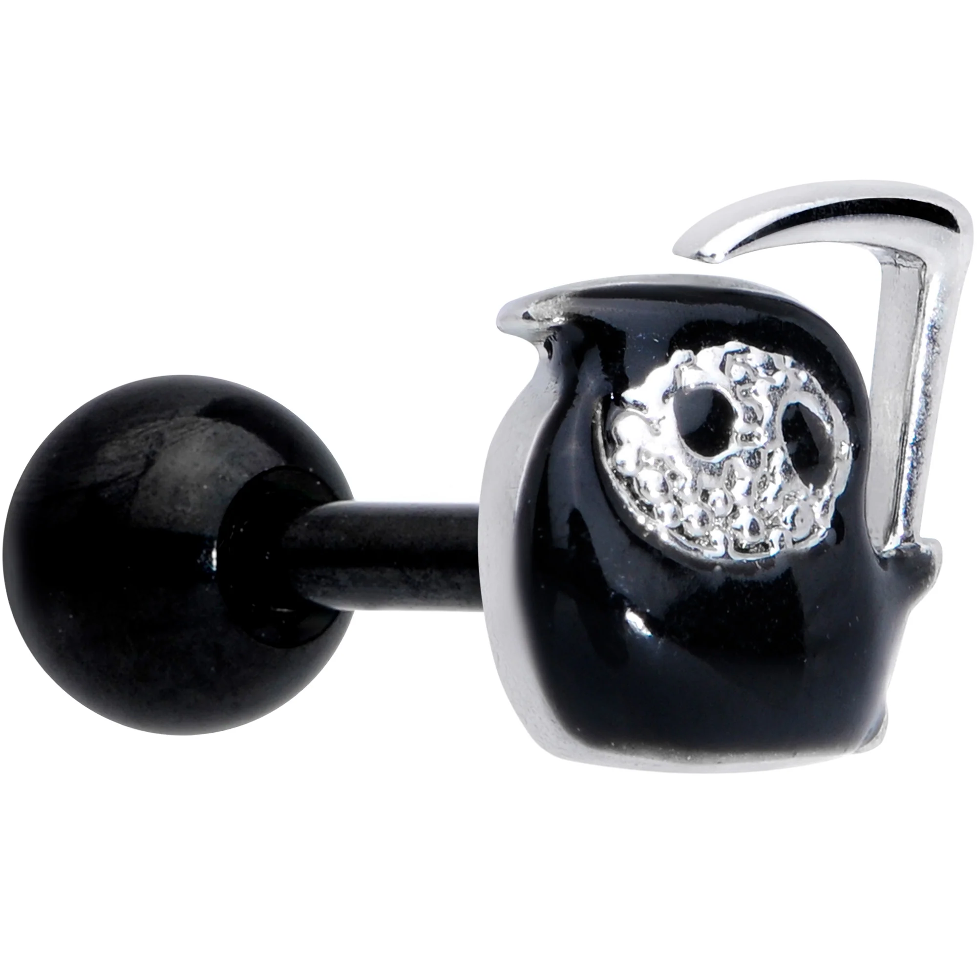 16G 1/4 Black Grim Reaper Halloween Cartilage Tragus