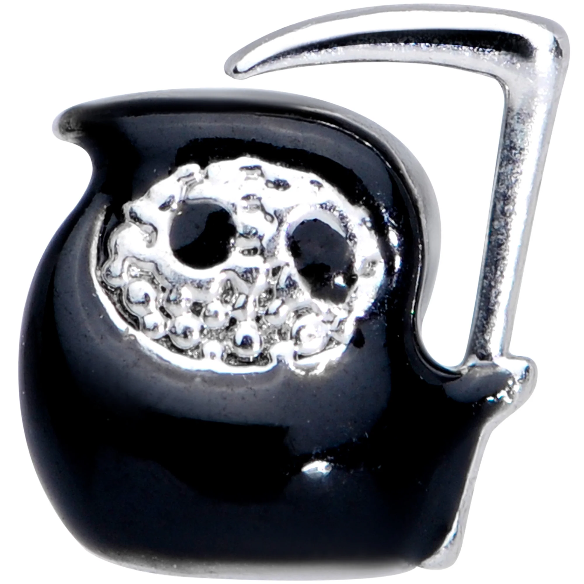 16G 1/4 Black Grim Reaper Halloween Cartilage Tragus - Image 2