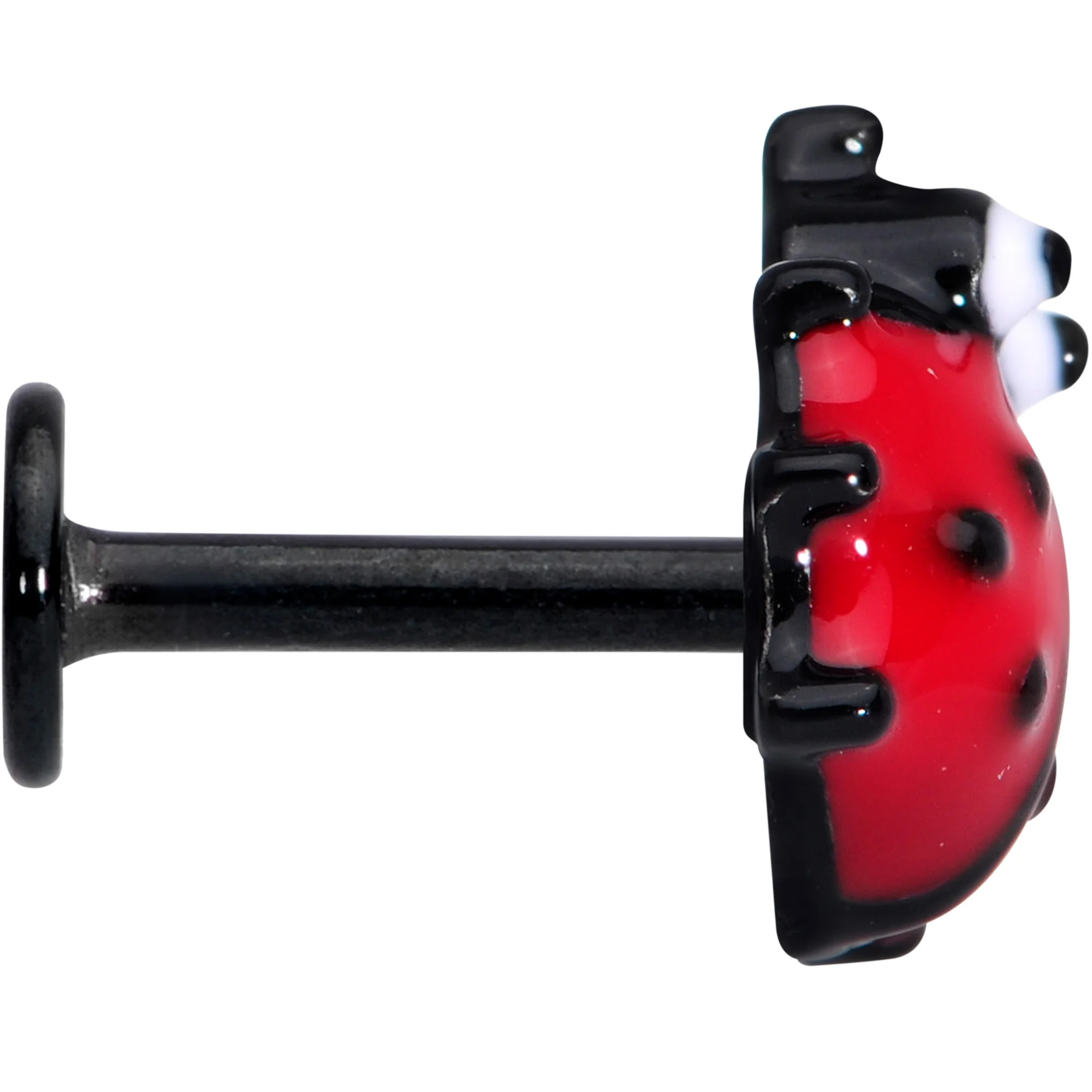 16G 1/4 Black Insect Ladybug Labret Monroe Tragus - Image 3