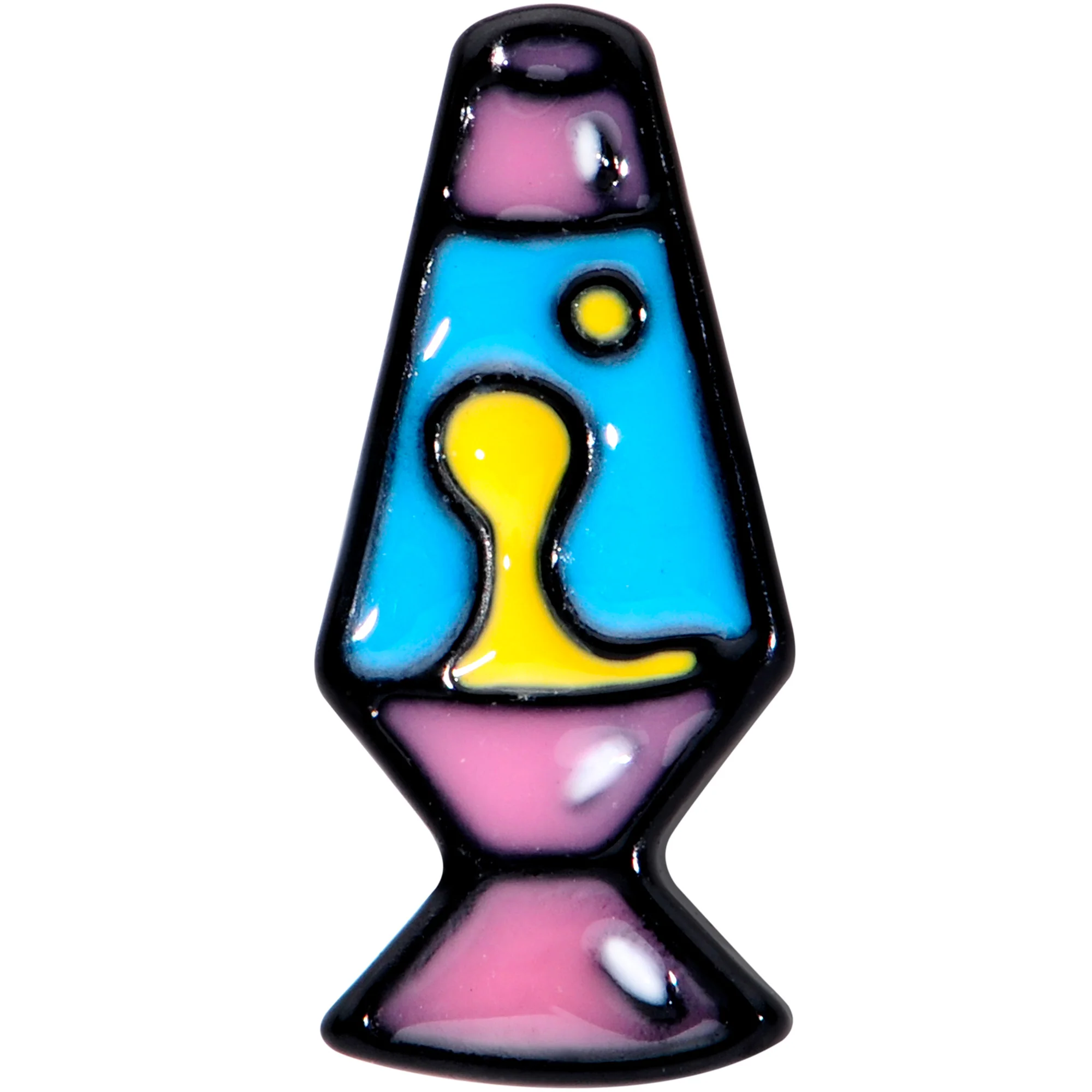 16G 1/4 Black Retro Lava Lamp Cartilage Tragus Earring - Image 2