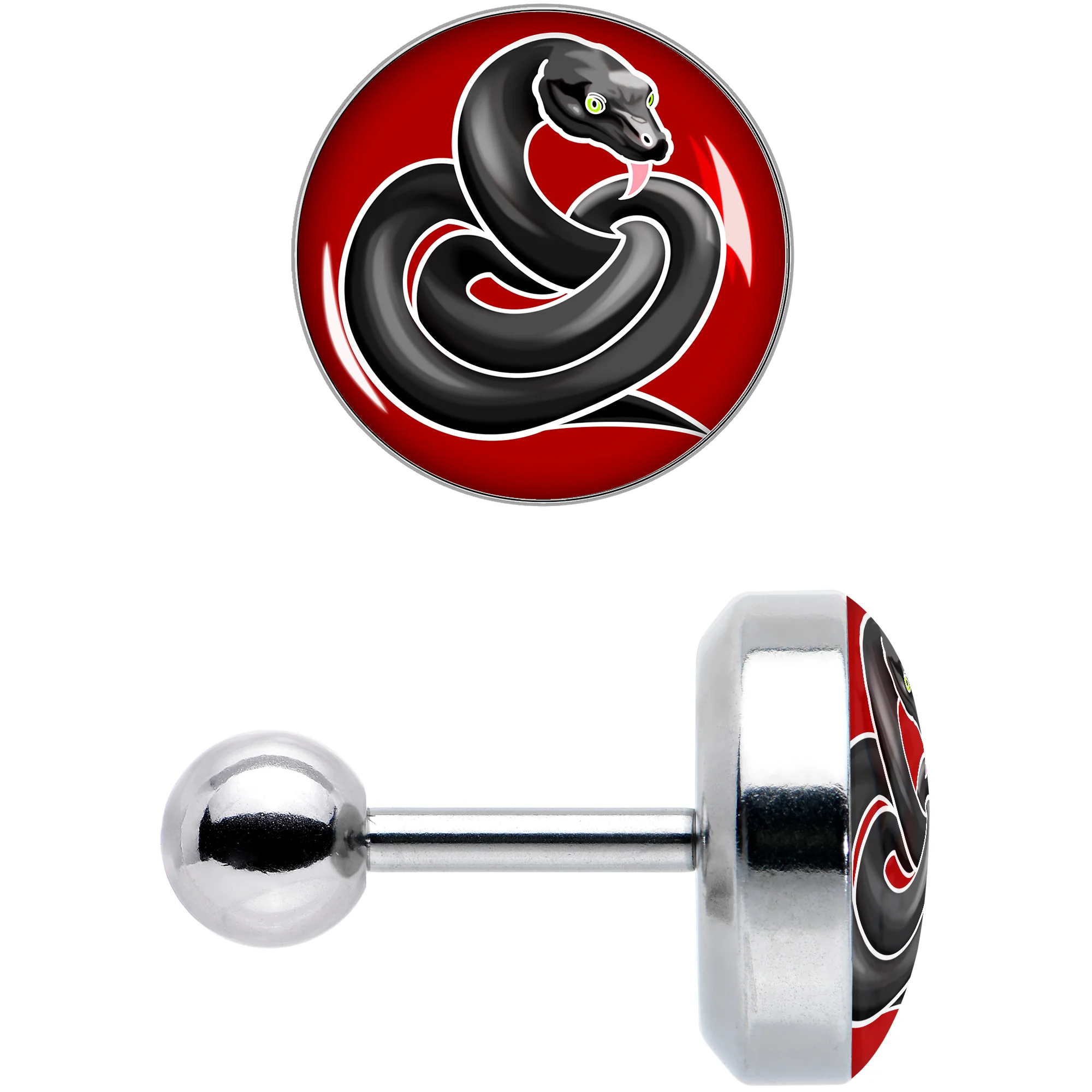 16G 1/4 Black Snake Cartilage Tragus Earring by Onyx O - Image 8