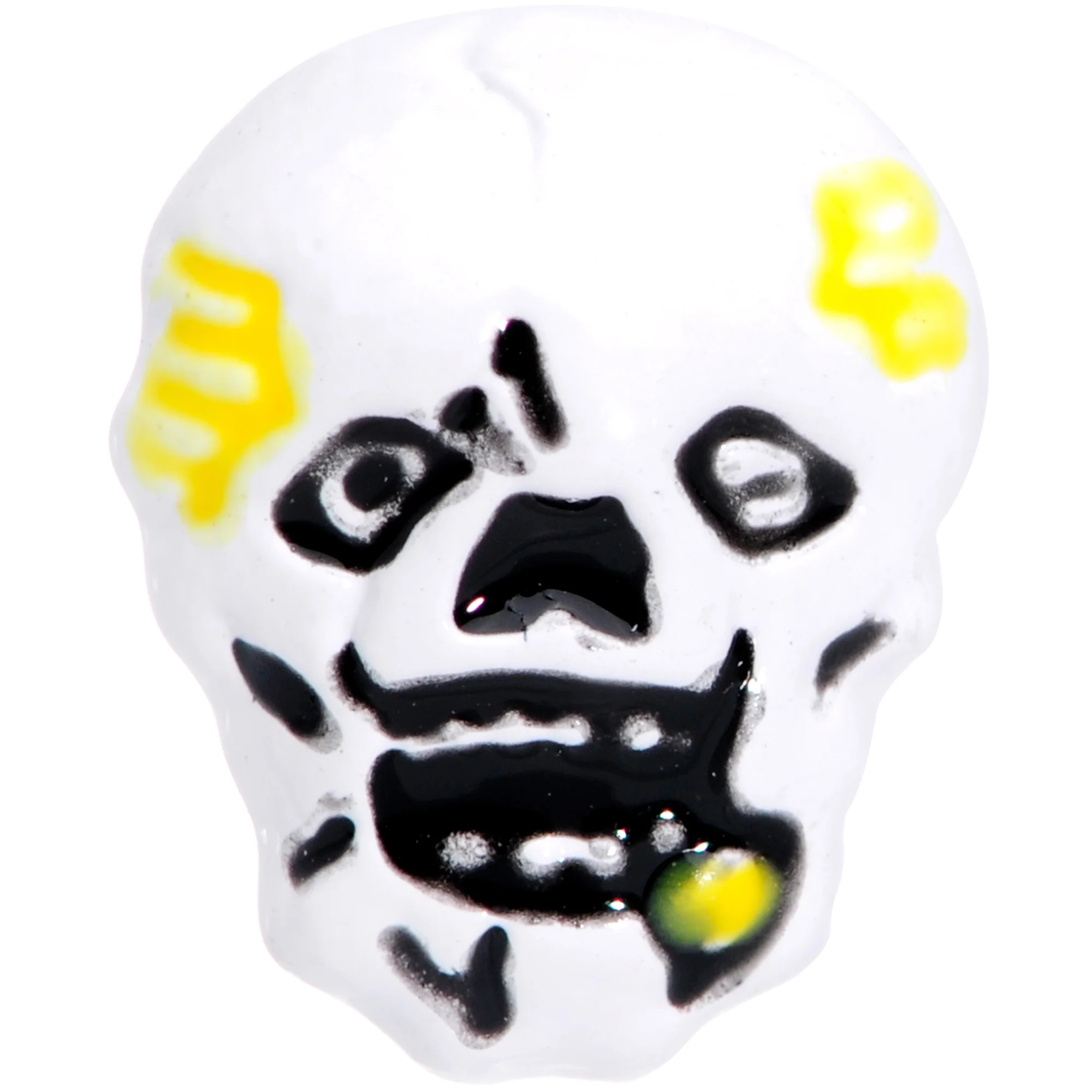 16G 1/4 Black White Skull Halloween Cartilage Tragus Earring - Image 2