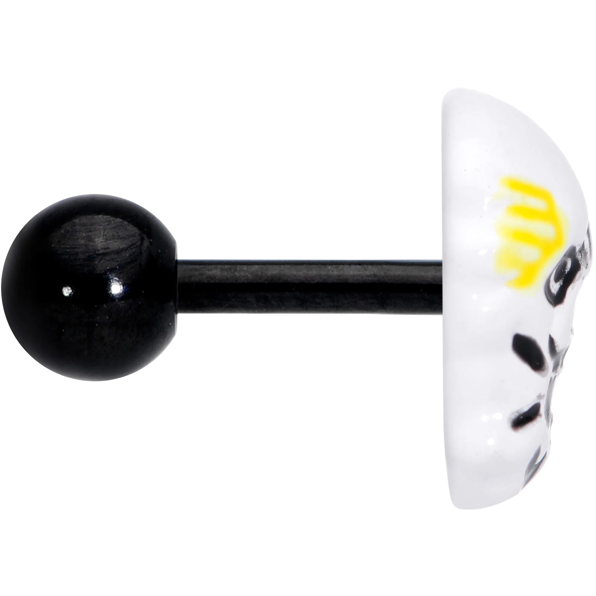 16G 1/4 Black White Skull Halloween Cartilage Tragus Earring - Image 3