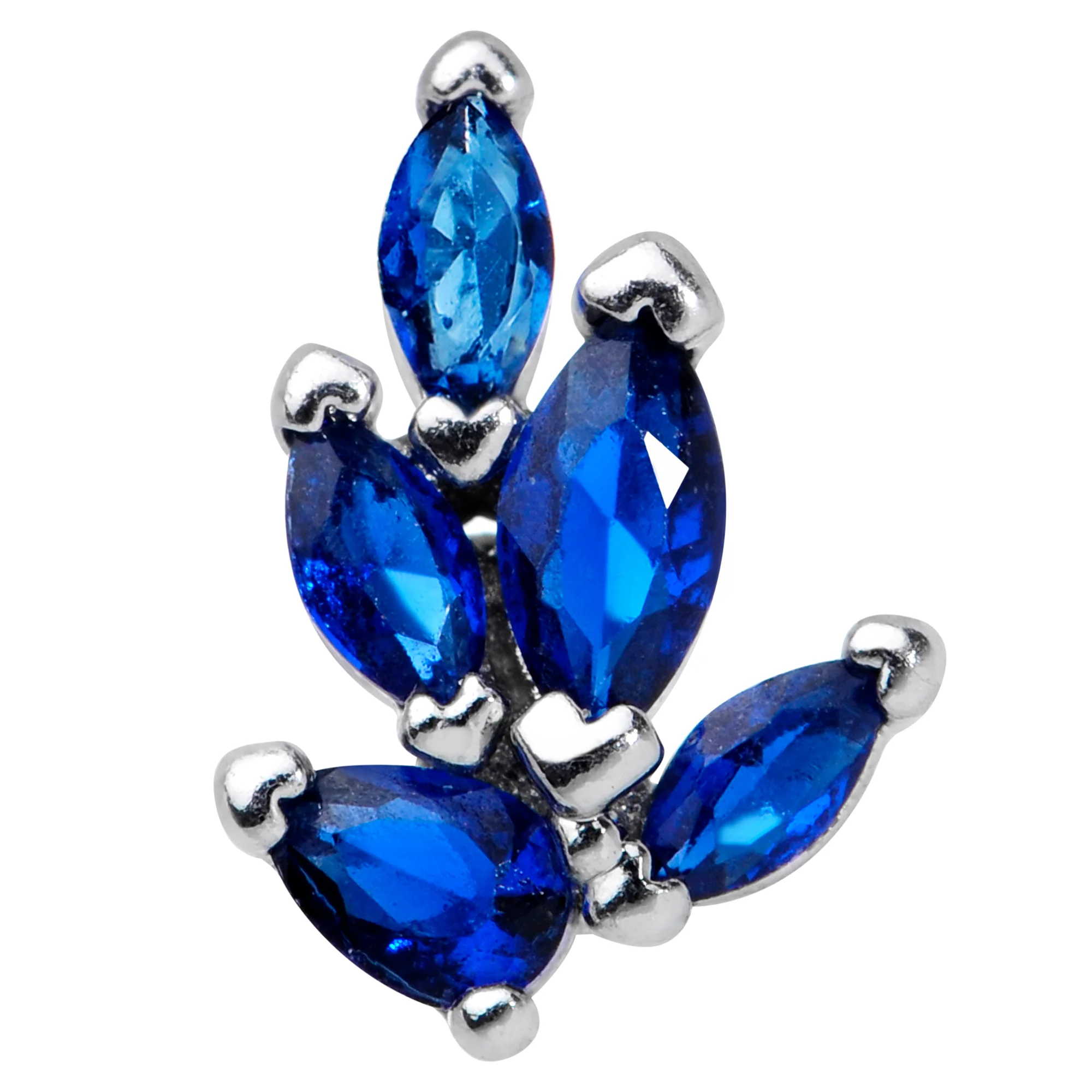 16G 1/4 Blue Gem Raindrop Cartilage Tragus Earring - Image 2