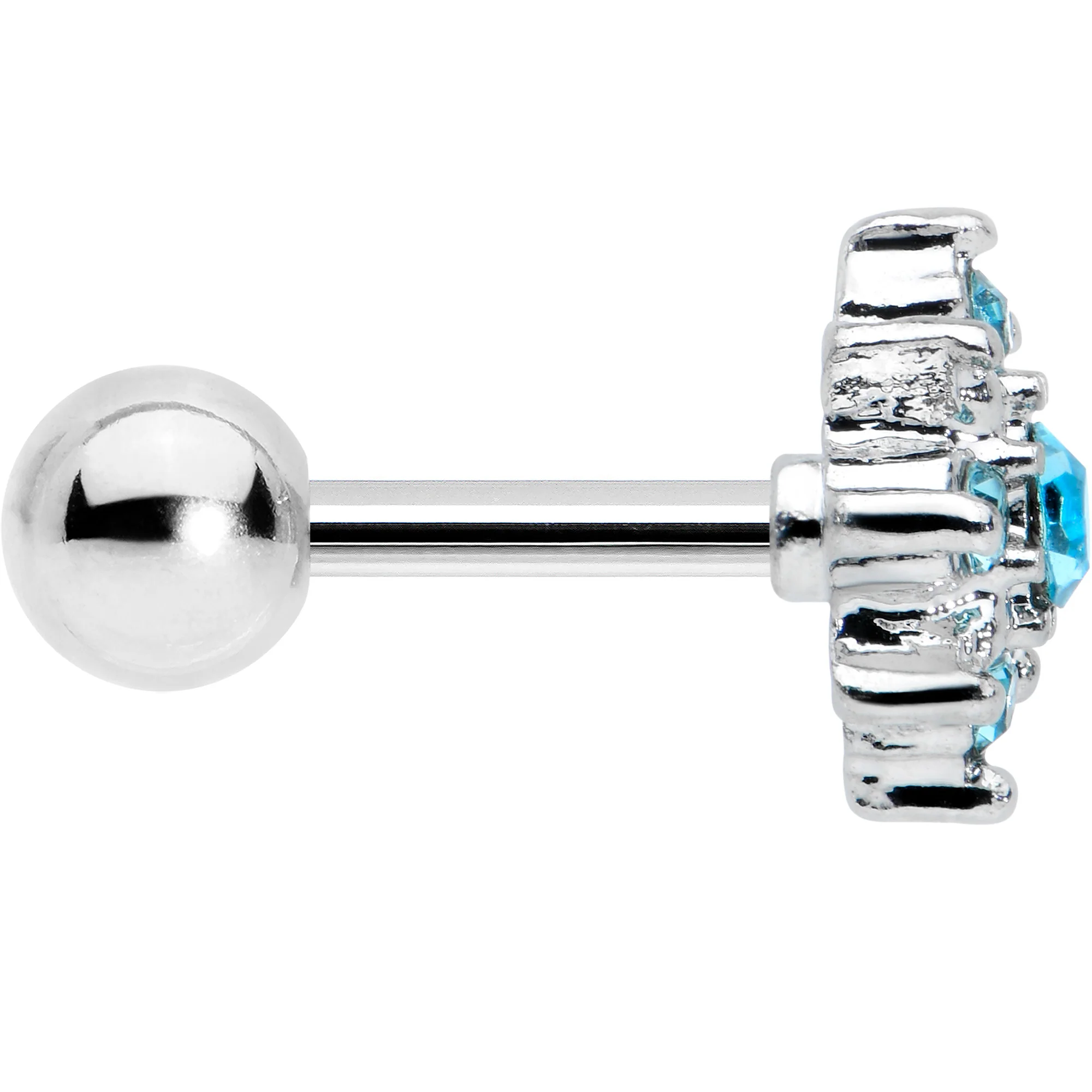 16G 1/4 Blue Gem Stylish Snowflake Cartilage Tragus Earring - Image 3