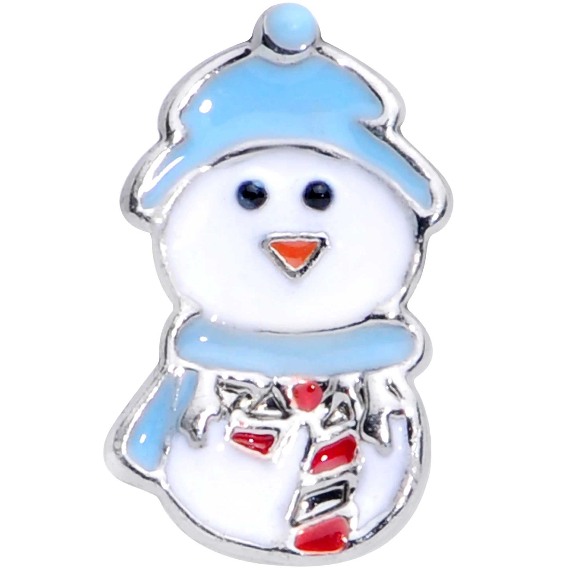 16G 1/4 Blue Hat Snowman Winter Holiday Cartilage Tragus Earring - Image 3