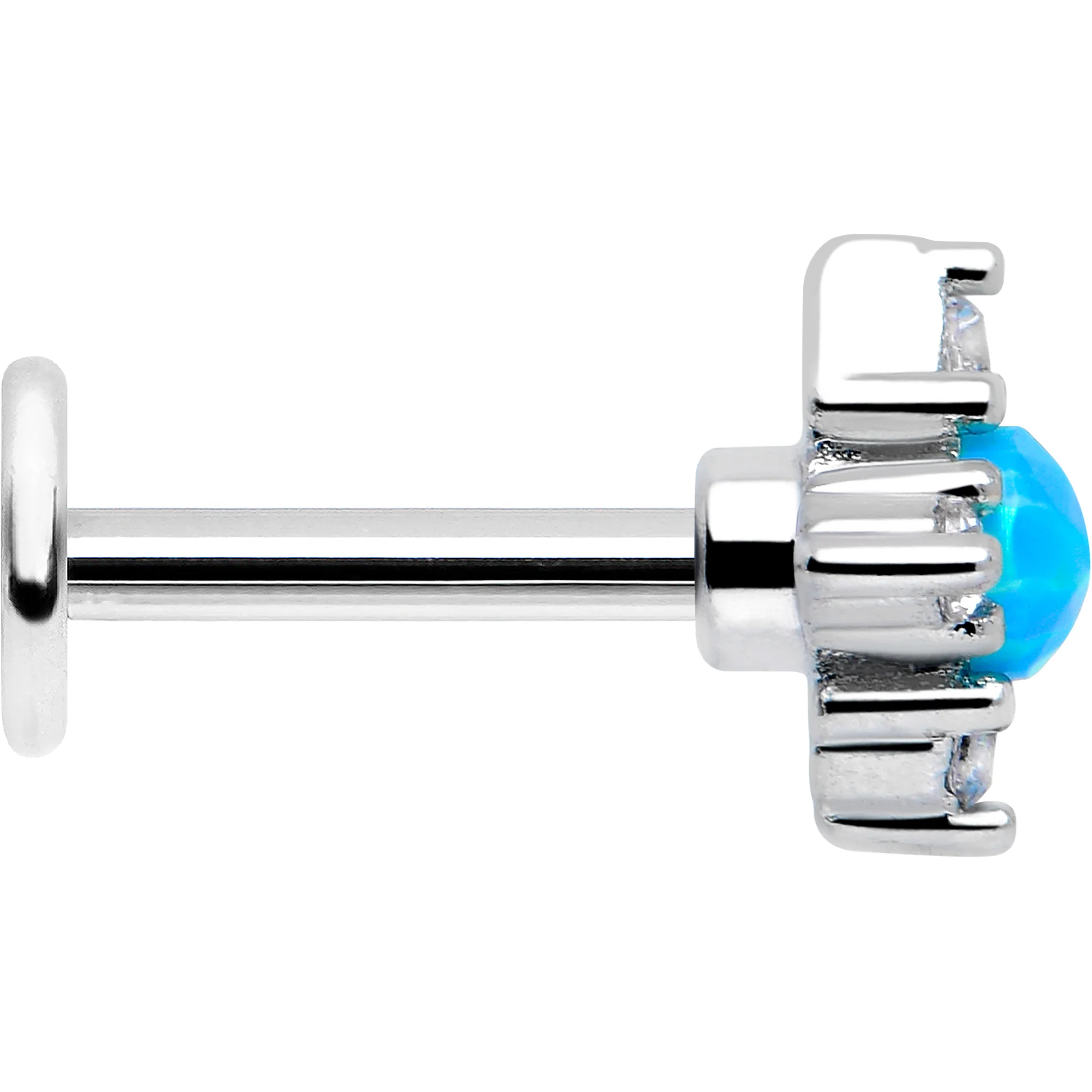 16G 1/4 Blue Synthetic Opal Rhombus Star Flatback Stud - Image 4