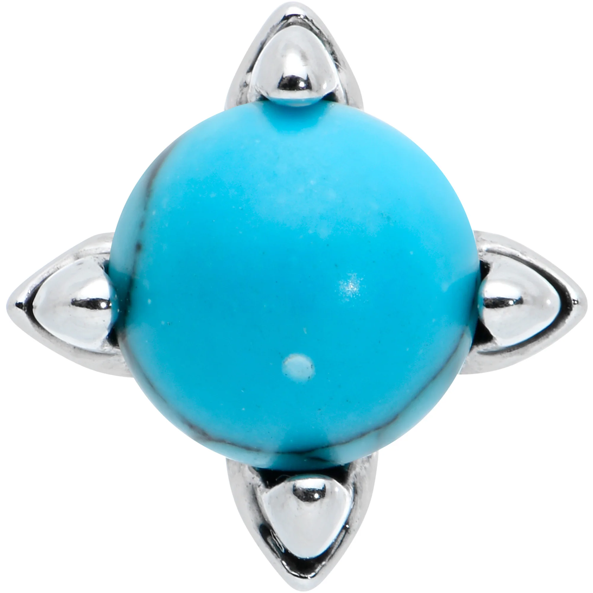 16G 1/4 Blue Turquoise Claw Hand Cartilage Tragus Earring - Image 2