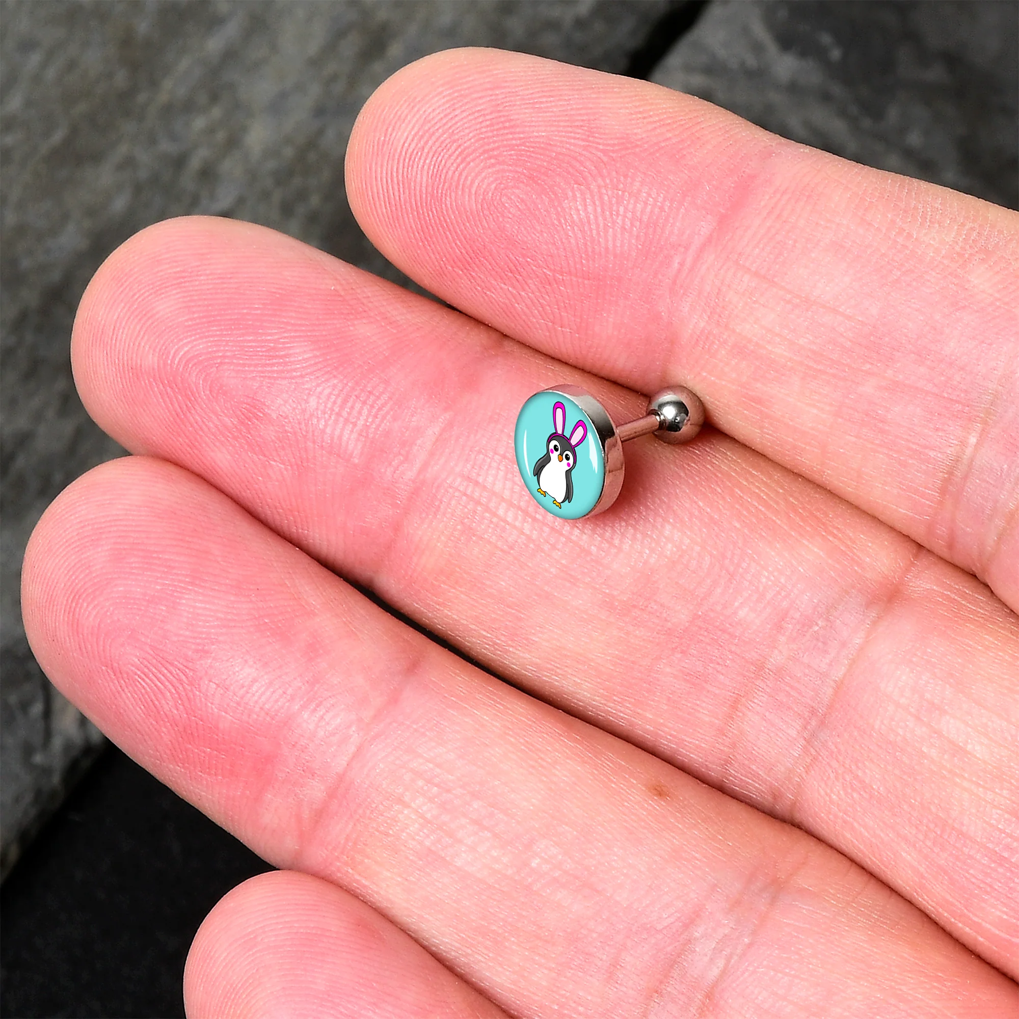 16G 1/4 Bunny Penguin Cartilage Tragus Earring by Onyx O - Image 2