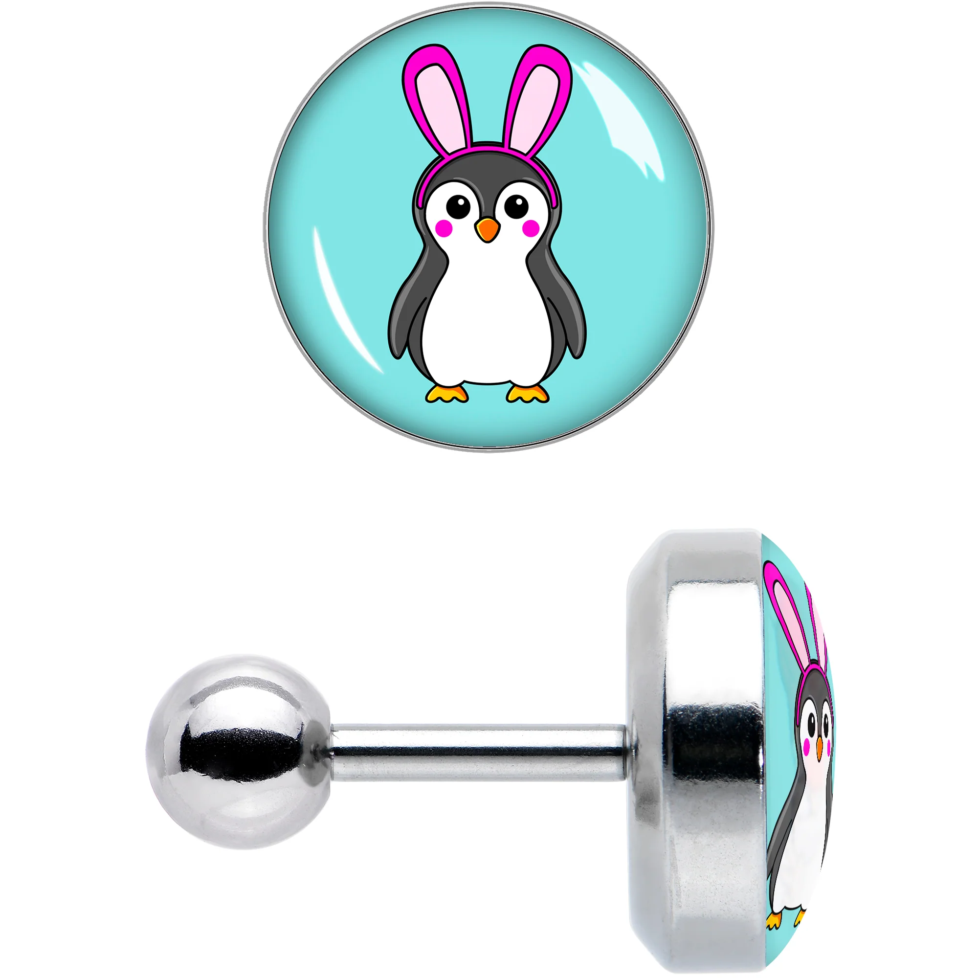16G 1/4 Bunny Penguin Cartilage Tragus Earring by Onyx O - Image 8