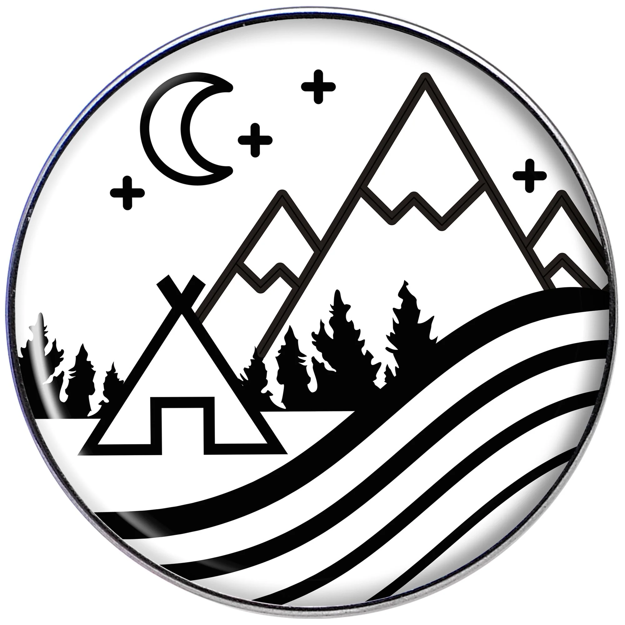 16G 1/4 Camping in the Mountains Tragus Cartilage Earring - Image 2