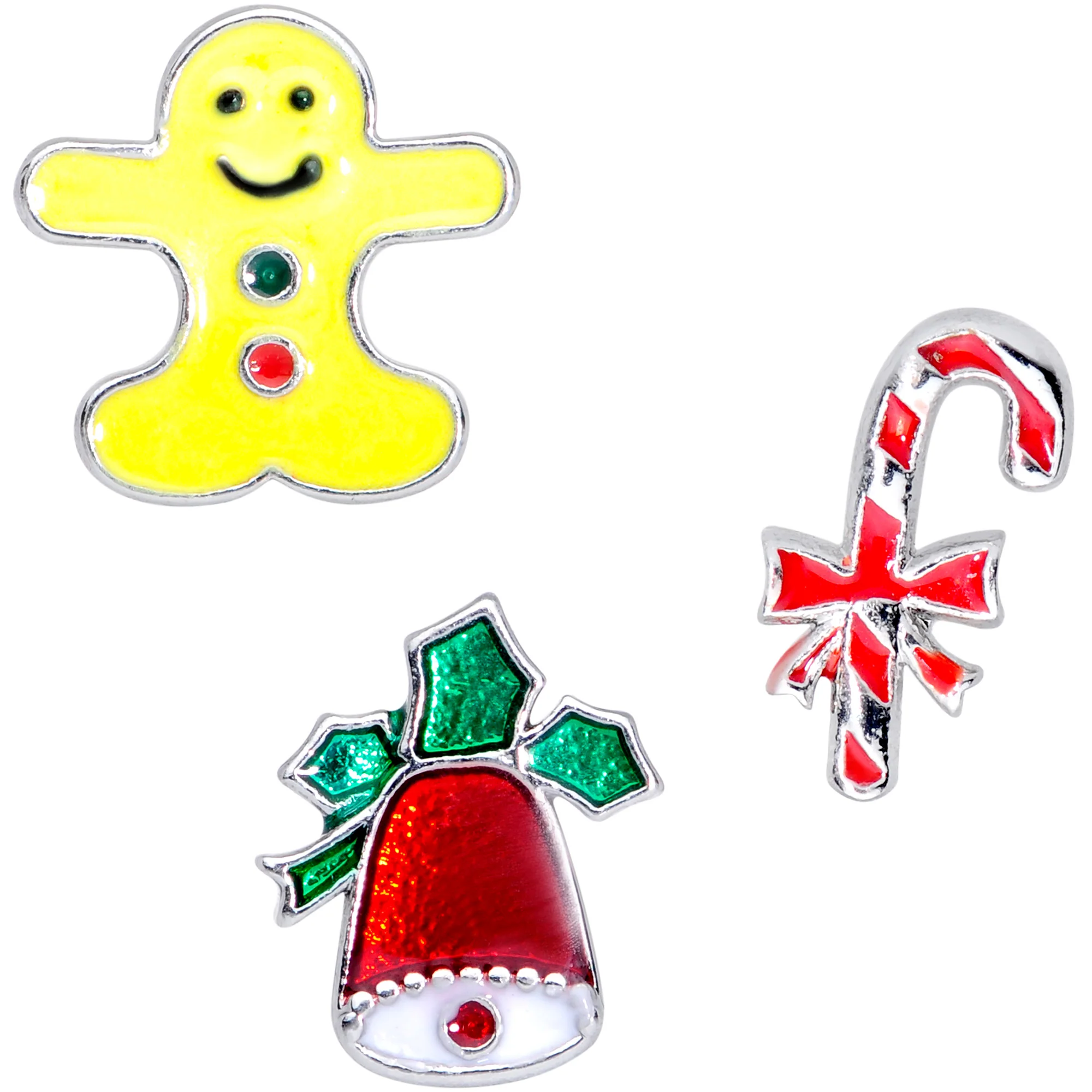 16G 1/4 Candy Gingerbread Christmas Cartilage Tragus Set of 3 - Image 3