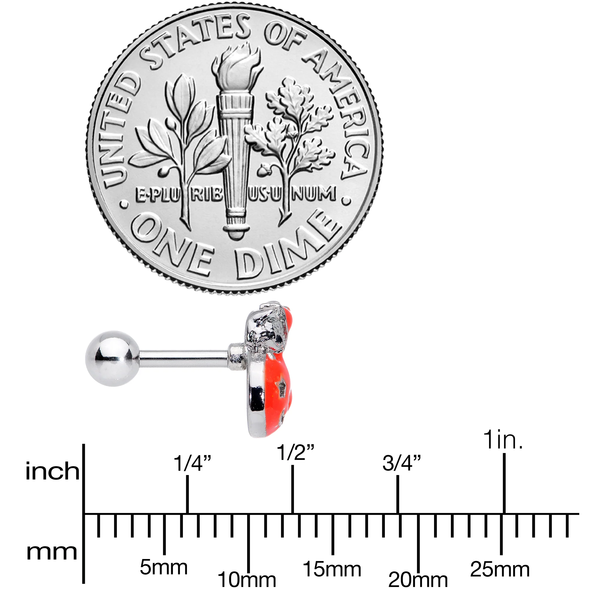 16G 1/4 Cat Pumpkin Halloween Cartilage Tragus - Image 4