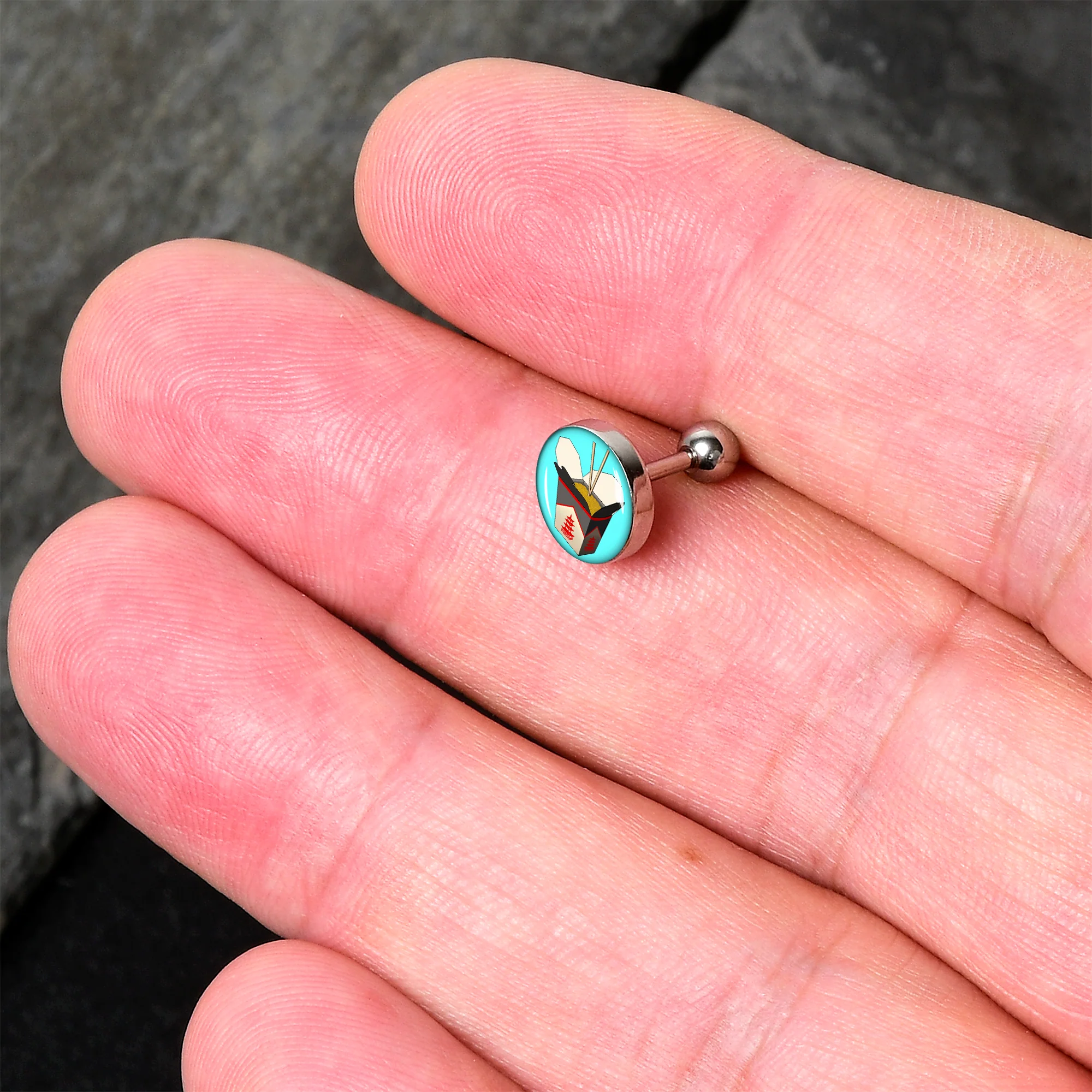 16G 1/4 Chinese Take Out Cartilage Tragus Earring by Onyx O - Image 2